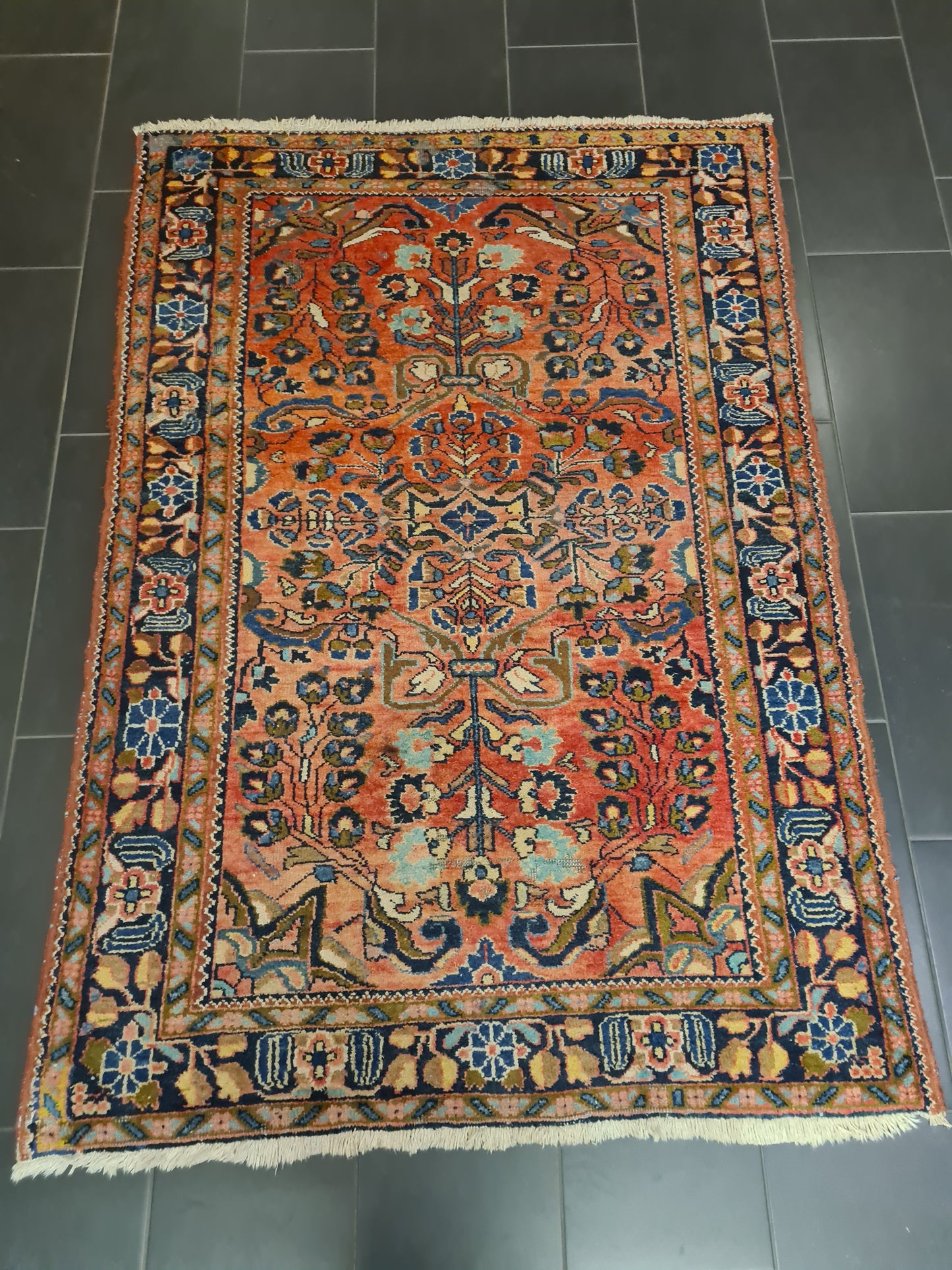 Perserteppich Orientteppich Handgeknüpfter Teppich Mahal antik 200x138cm