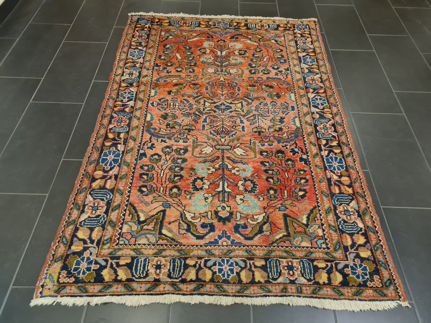 Perserteppich Orientteppich Handgeknüpfter Teppich Mahal antik 200x138cm