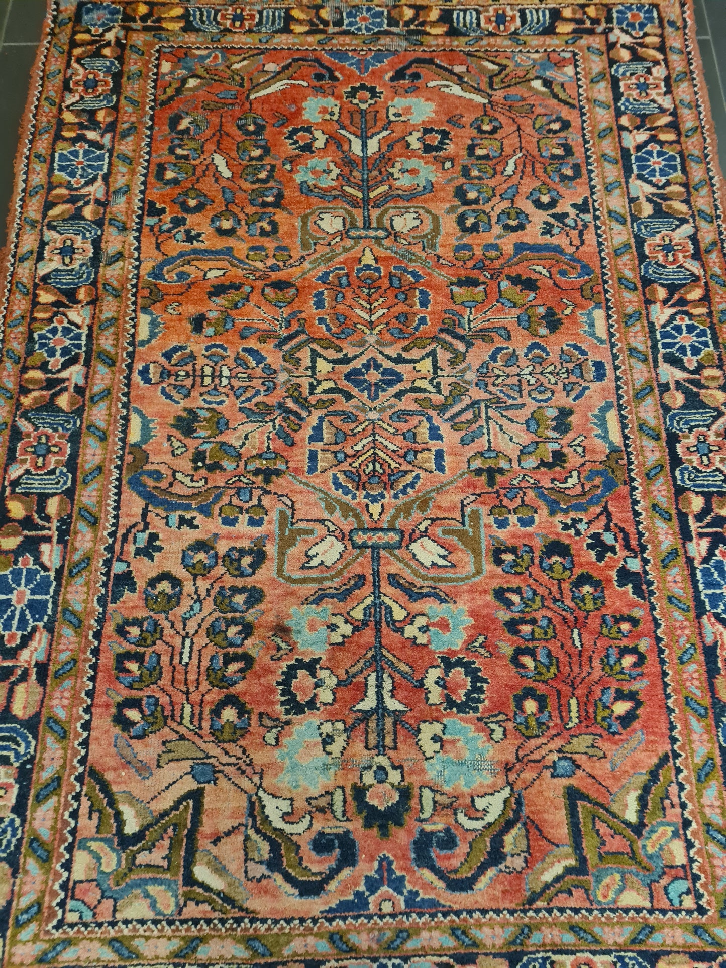 Perserteppich Orientteppich Handgeknüpfter Teppich Mahal antik 200x138cm