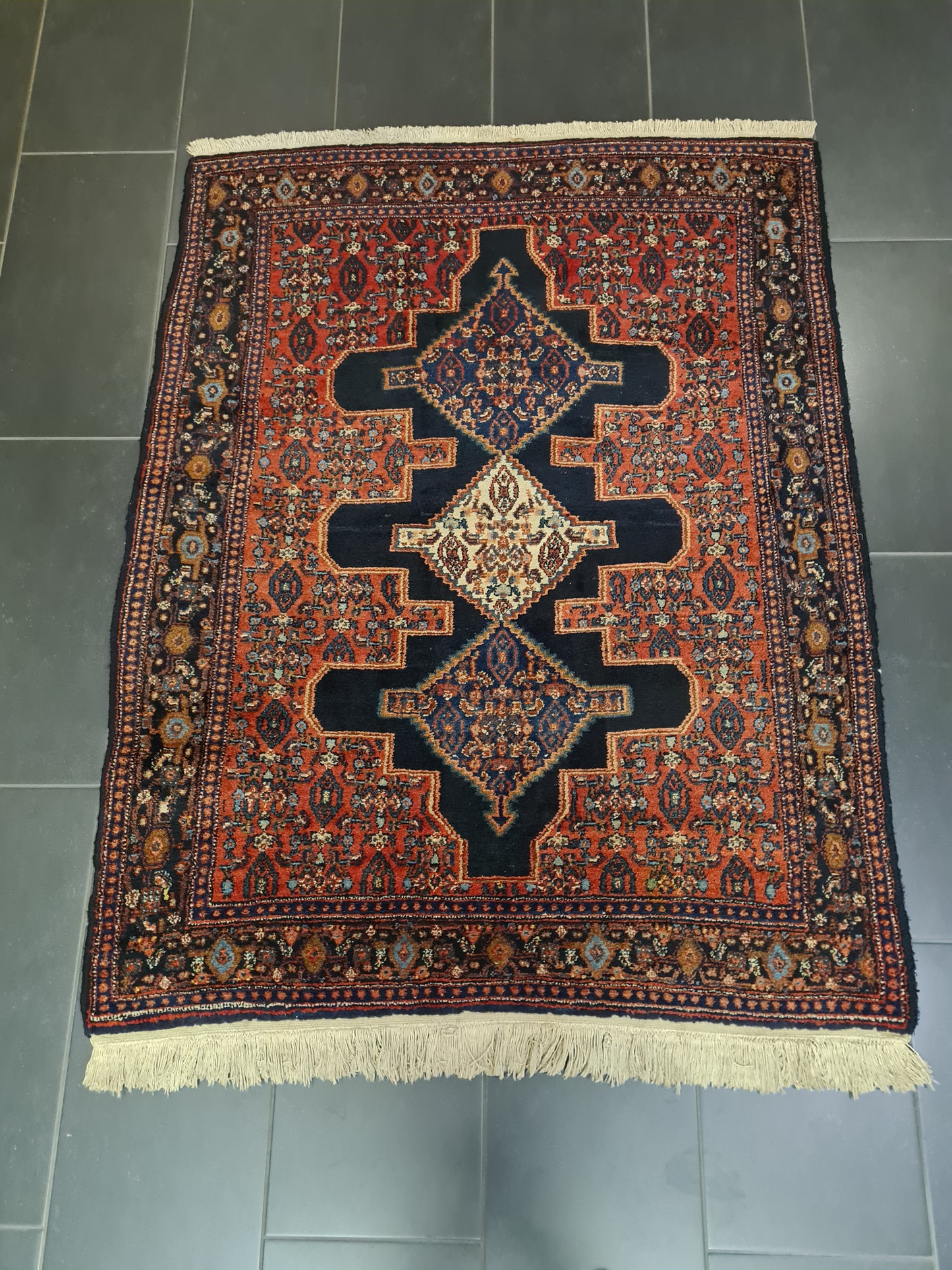 Perserteppich Orientteppich Handgeknüpfter Teppich Senneh Bidjar 160x121cm