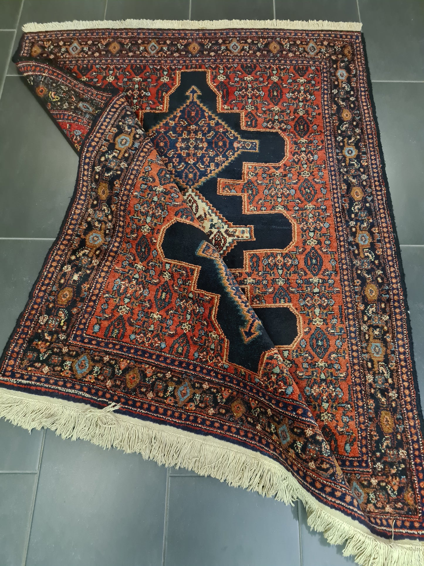 Perserteppich Orientteppich Handgeknüpfter Teppich Senneh Bidjar 160x121cm