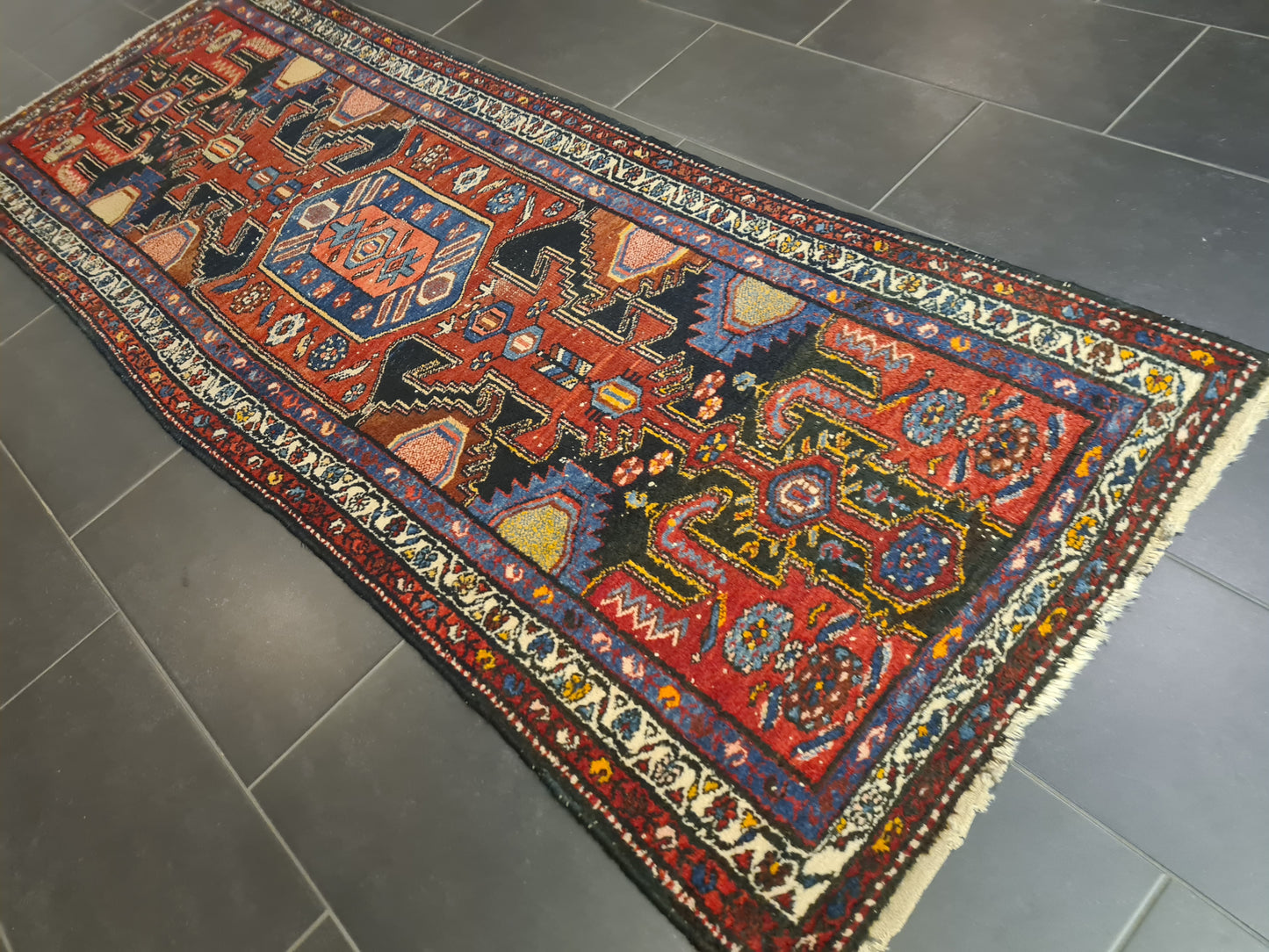 Perserteppich Orientteppich Handgeknüpfter Teppich Malaya antik 271x97cm