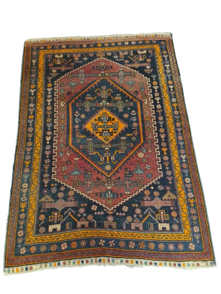 Perserteppich Orientteppich Handgeknüpfter Teppich Bidjar antik 221x157cm