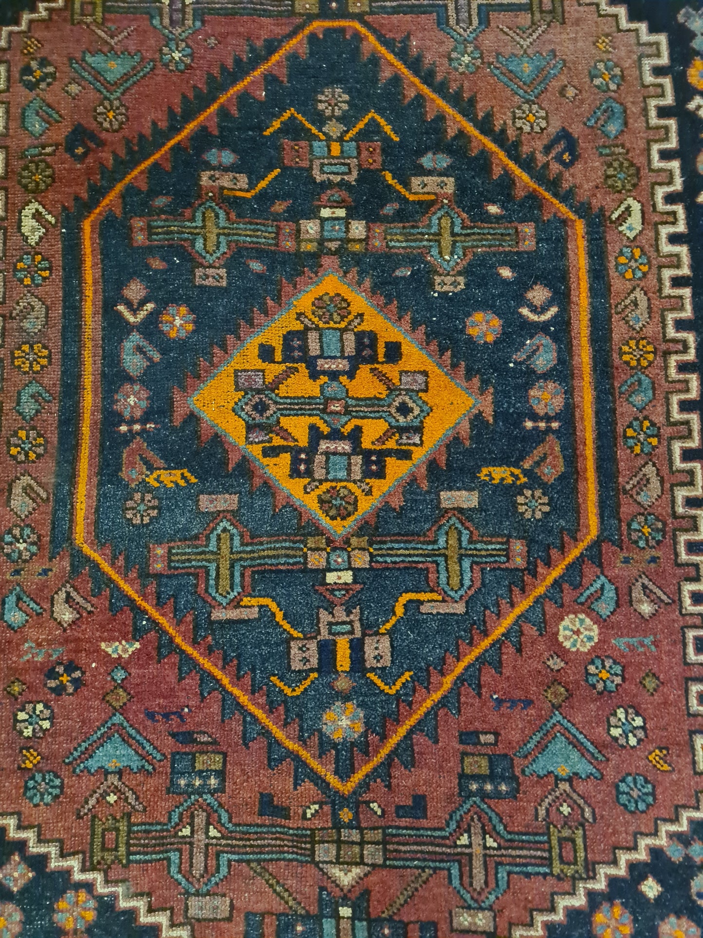 Perserteppich Orientteppich Handgeknüpfter Teppich Bidjar antik 221x157cm