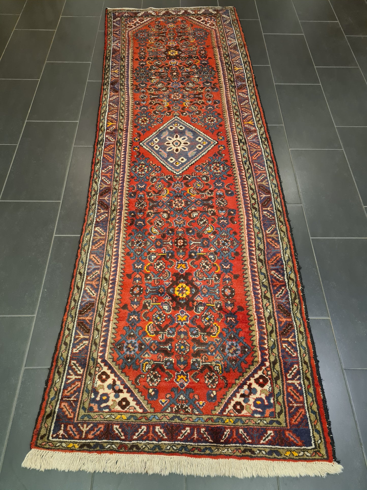 Perserteppich Orientteppich Handgeknüpfter Teppich Malaya antik 306x102cm