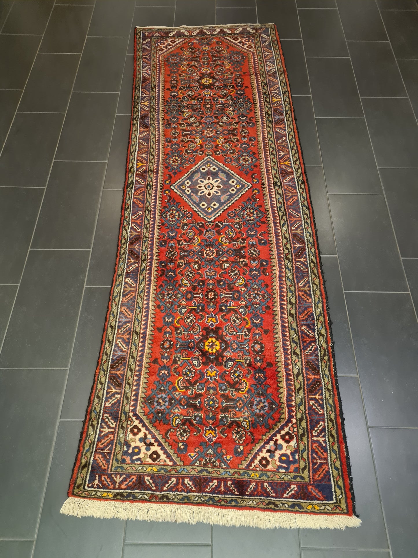 Perserteppich Orientteppich Handgeknüpfter Teppich Malaya antik 306x102cm