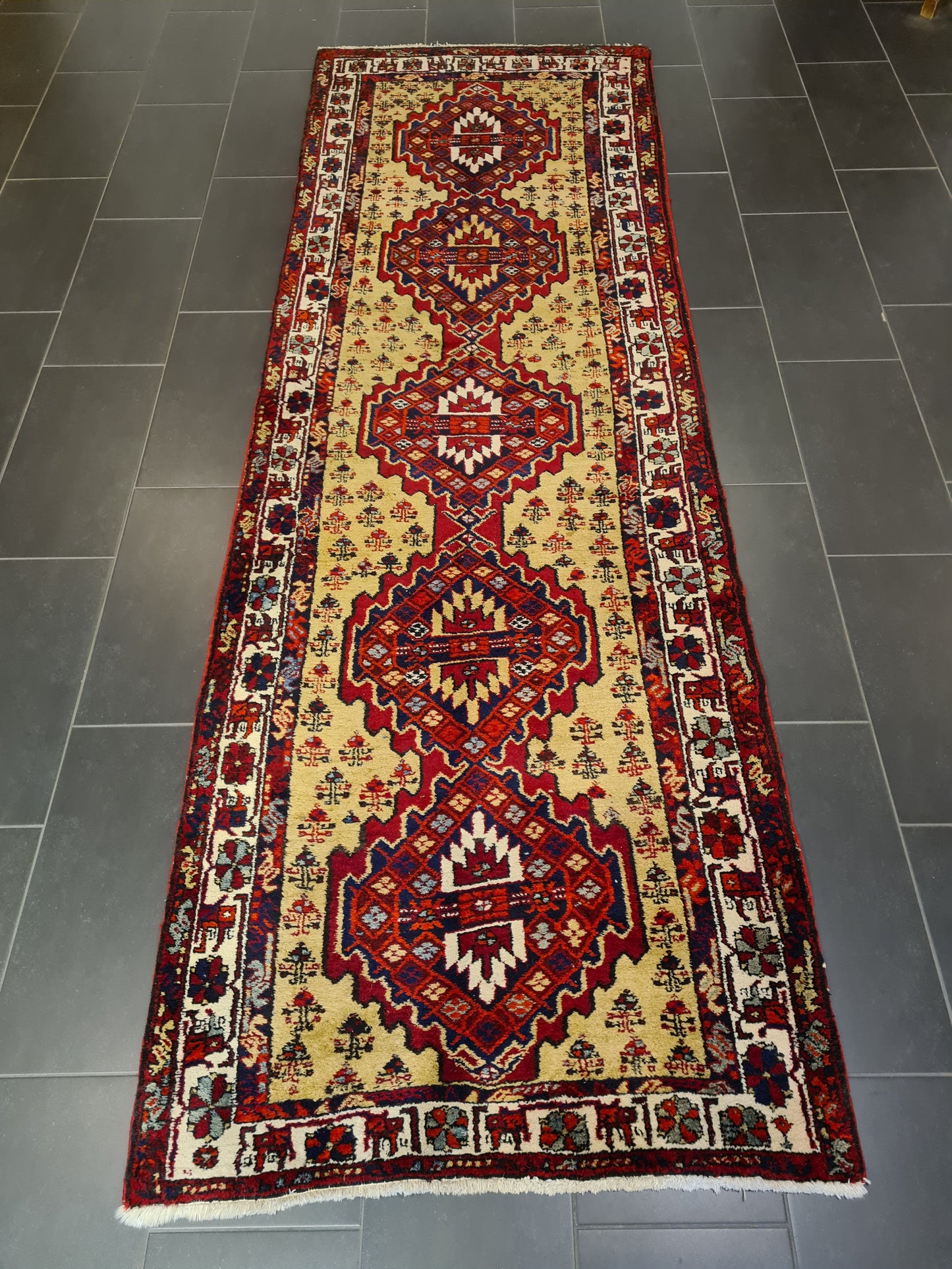 Perserteppich Orientteppich Handgeknüpfter Teppich Malaya antik Läufer 330x108cm