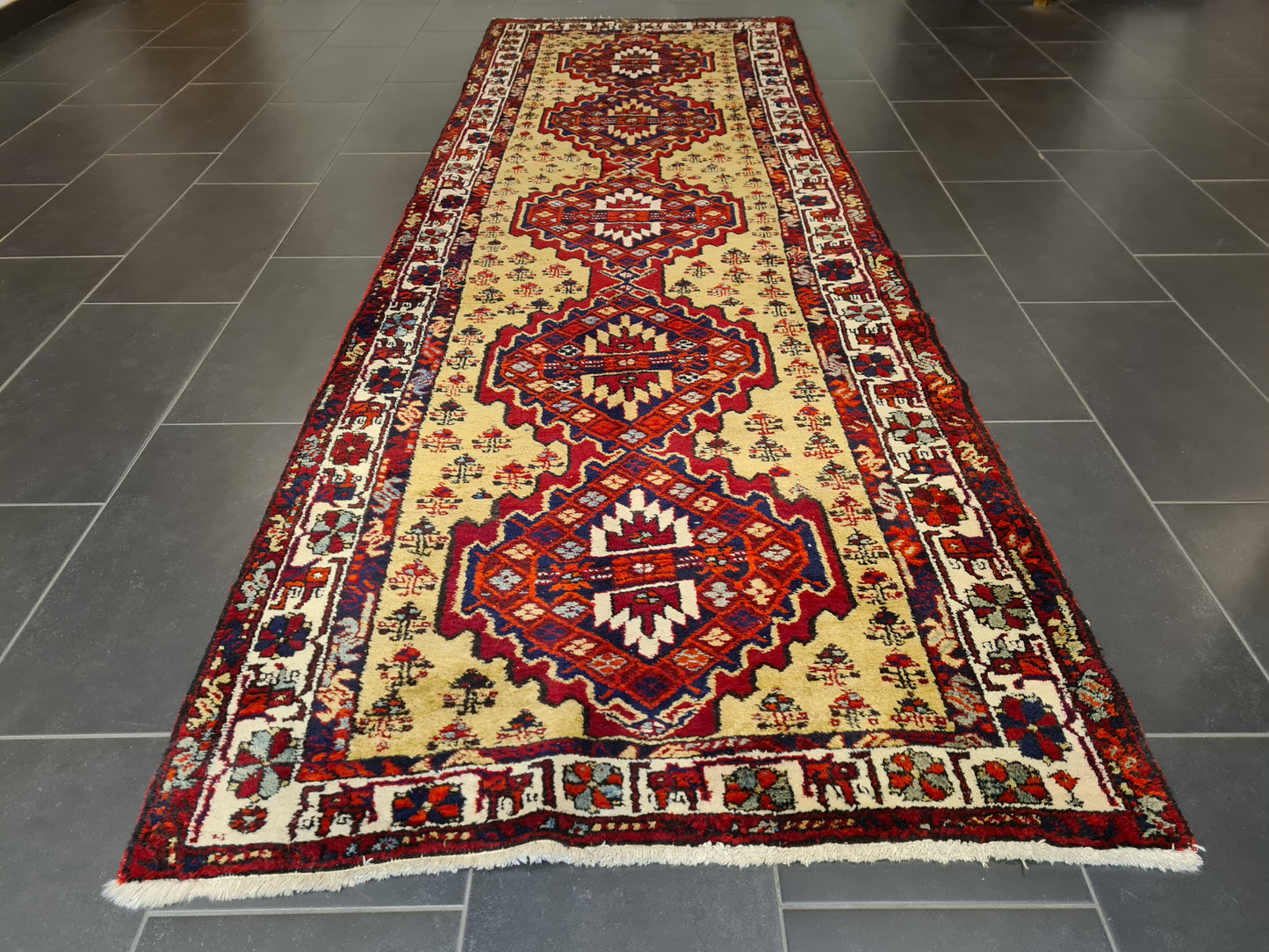 Perserteppich Orientteppich Handgeknüpfter Teppich Malaya antik Läufer 330x108cm