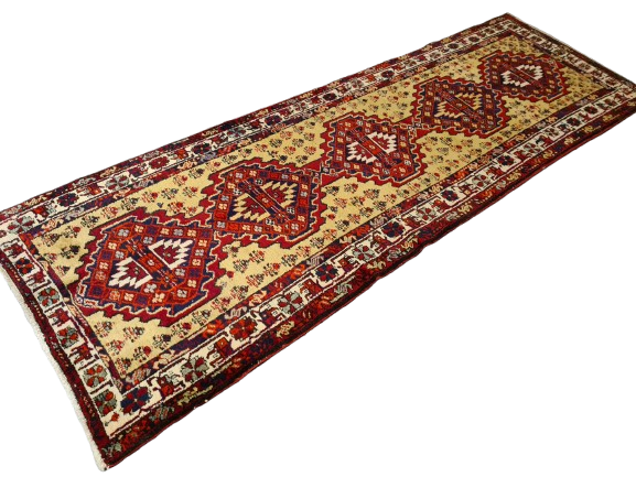 Perserteppich Orientteppich Handgeknüpfter Teppich Malaya antik Läufer 330x108cm