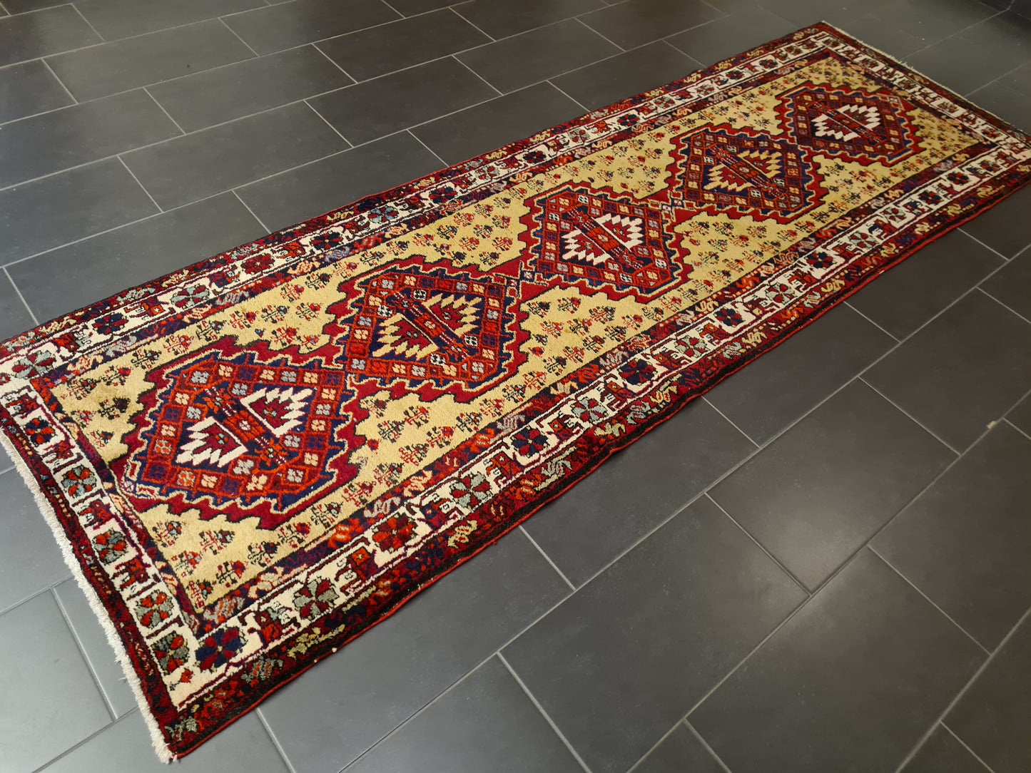 Perserteppich Orientteppich Handgeknüpfter Teppich Malaya antik Läufer 330x108cm