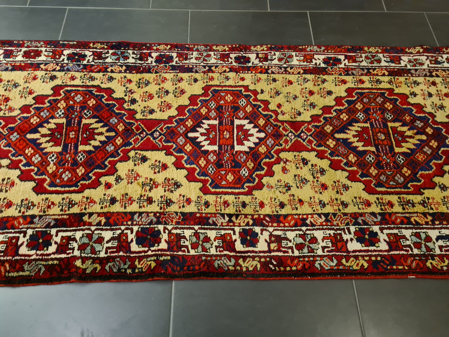 Perserteppich Orientteppich Handgeknüpfter Teppich Malaya antik Läufer 330x108cm