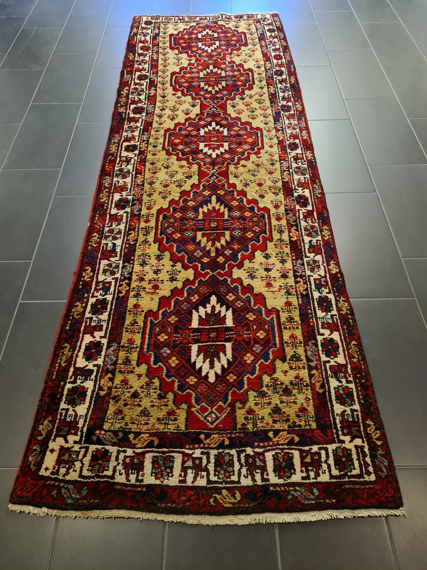 Perserteppich Orientteppich Handgeknüpfter Teppich Malaya antik Läufer 330x108cm