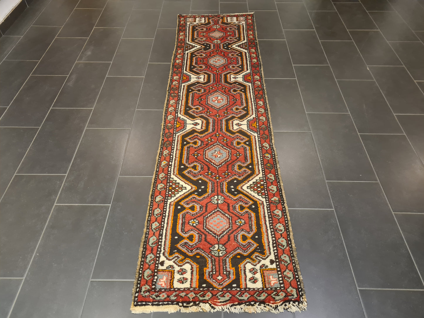 Perserteppich Orientteppich Handgeknüpfter Teppich Malaya antik 282x76cm