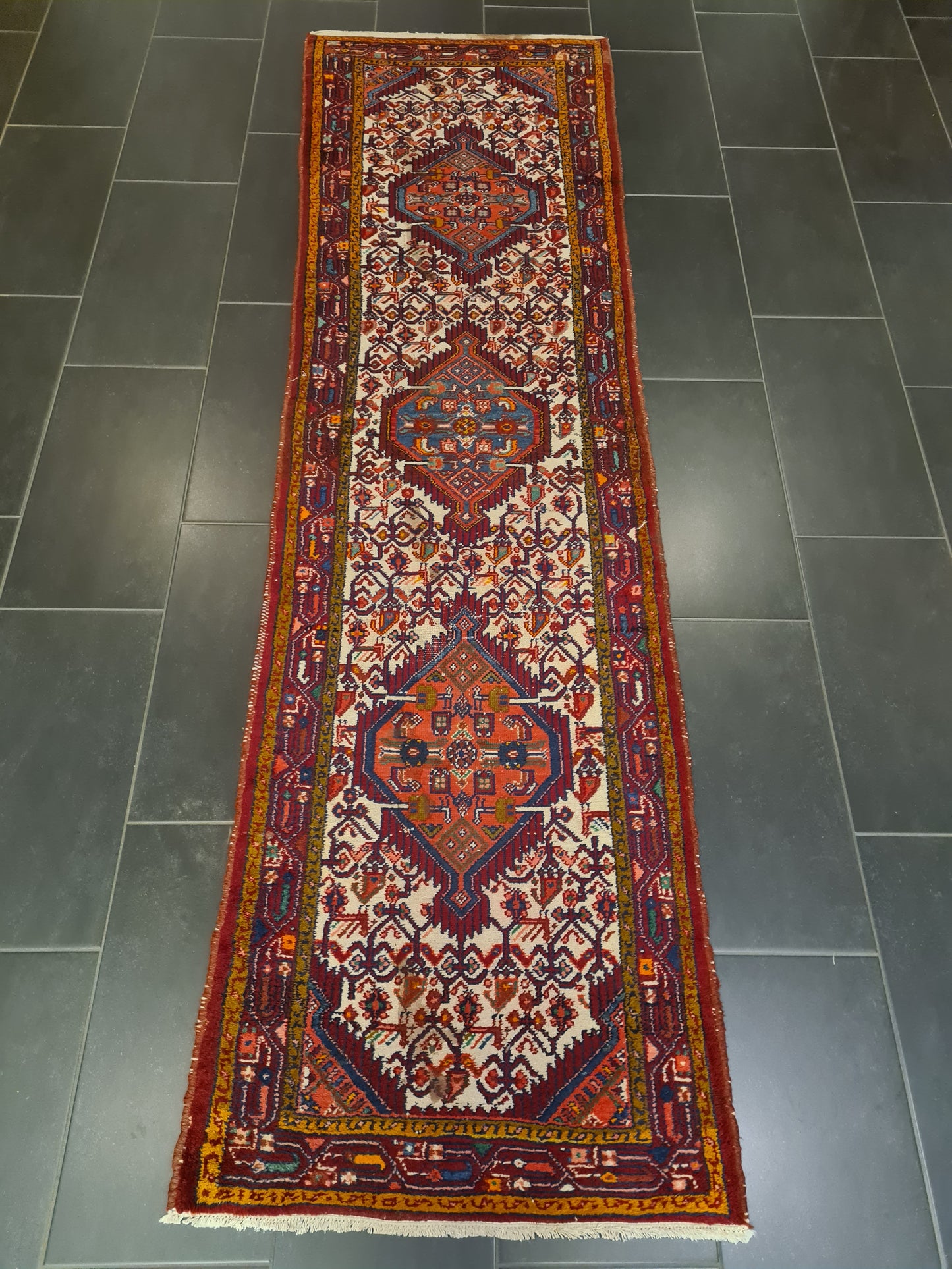 Perserteppich Orientteppich Handgeknüpfter Teppich Malaya antik 282x82cm