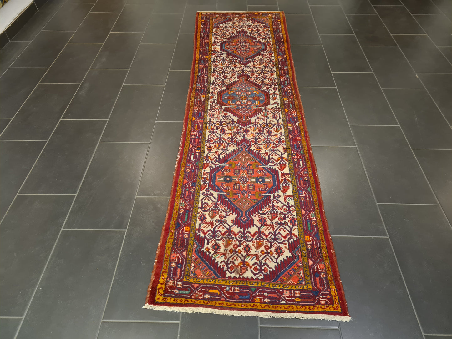 Perserteppich Orientteppich Handgeknüpfter Teppich Malaya antik 282x82cm