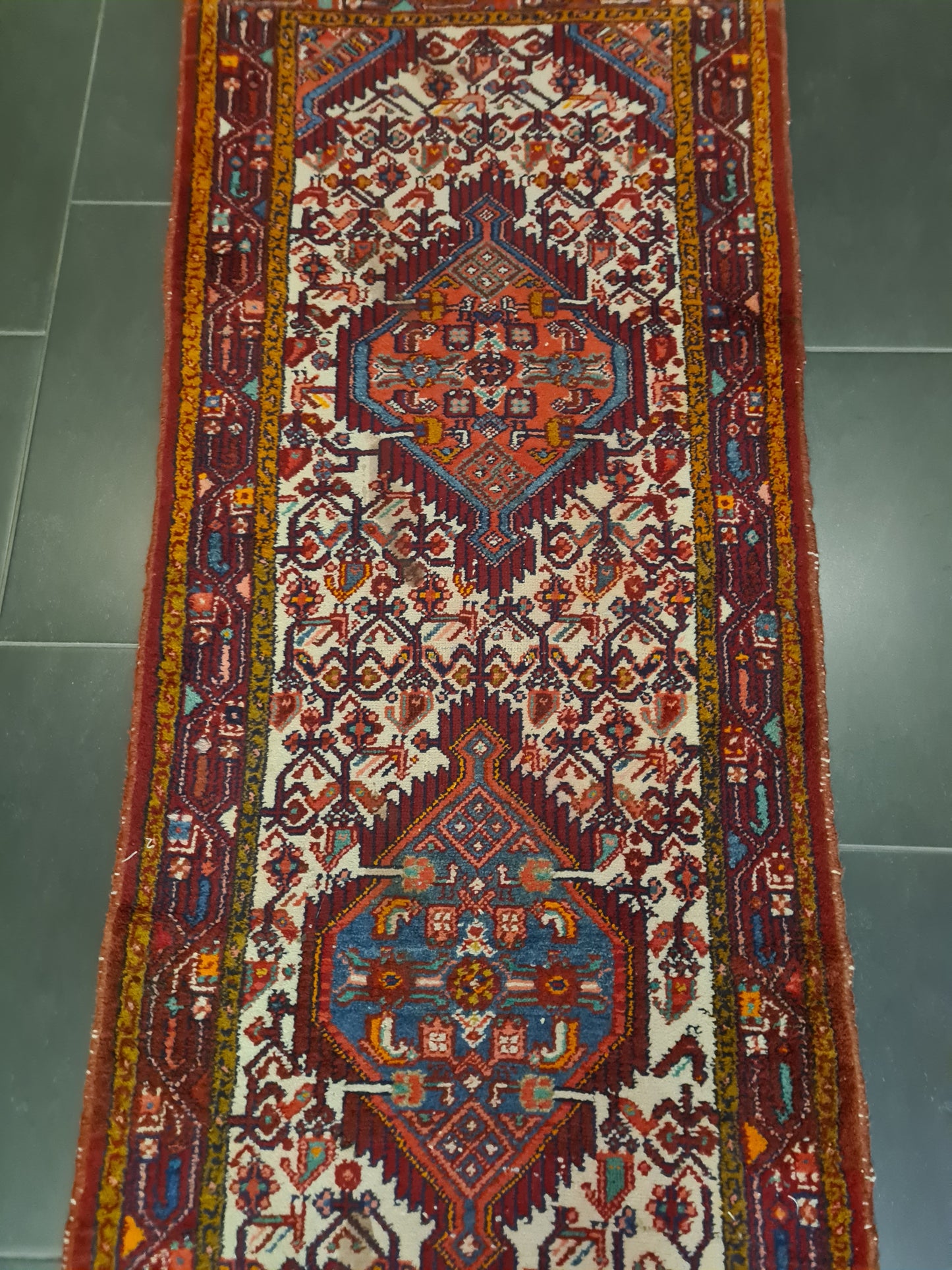 Perserteppich Orientteppich Handgeknüpfter Teppich Malaya antik 282x82cm