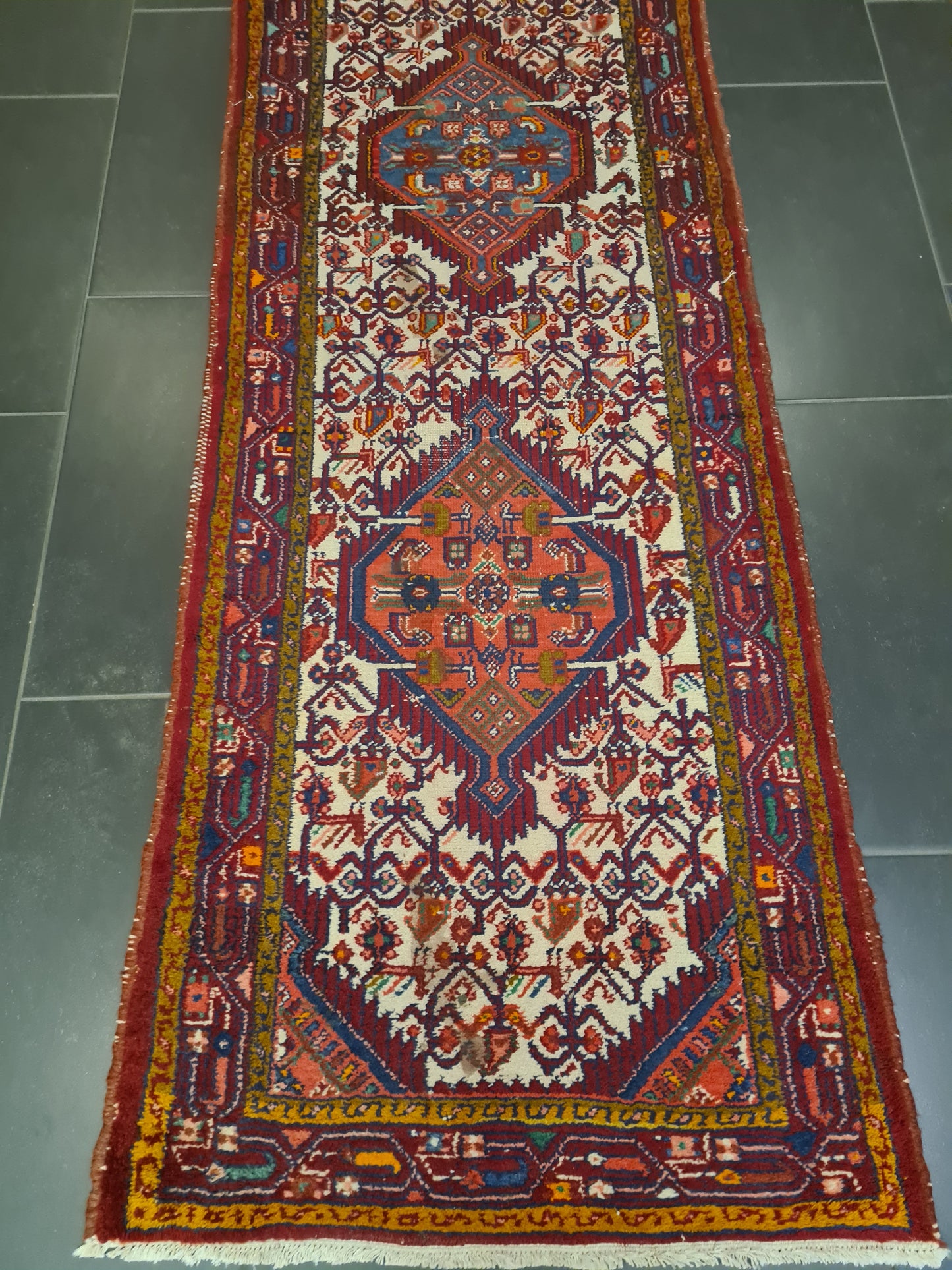 Perserteppich Orientteppich Handgeknüpfter Teppich Malaya antik 282x82cm