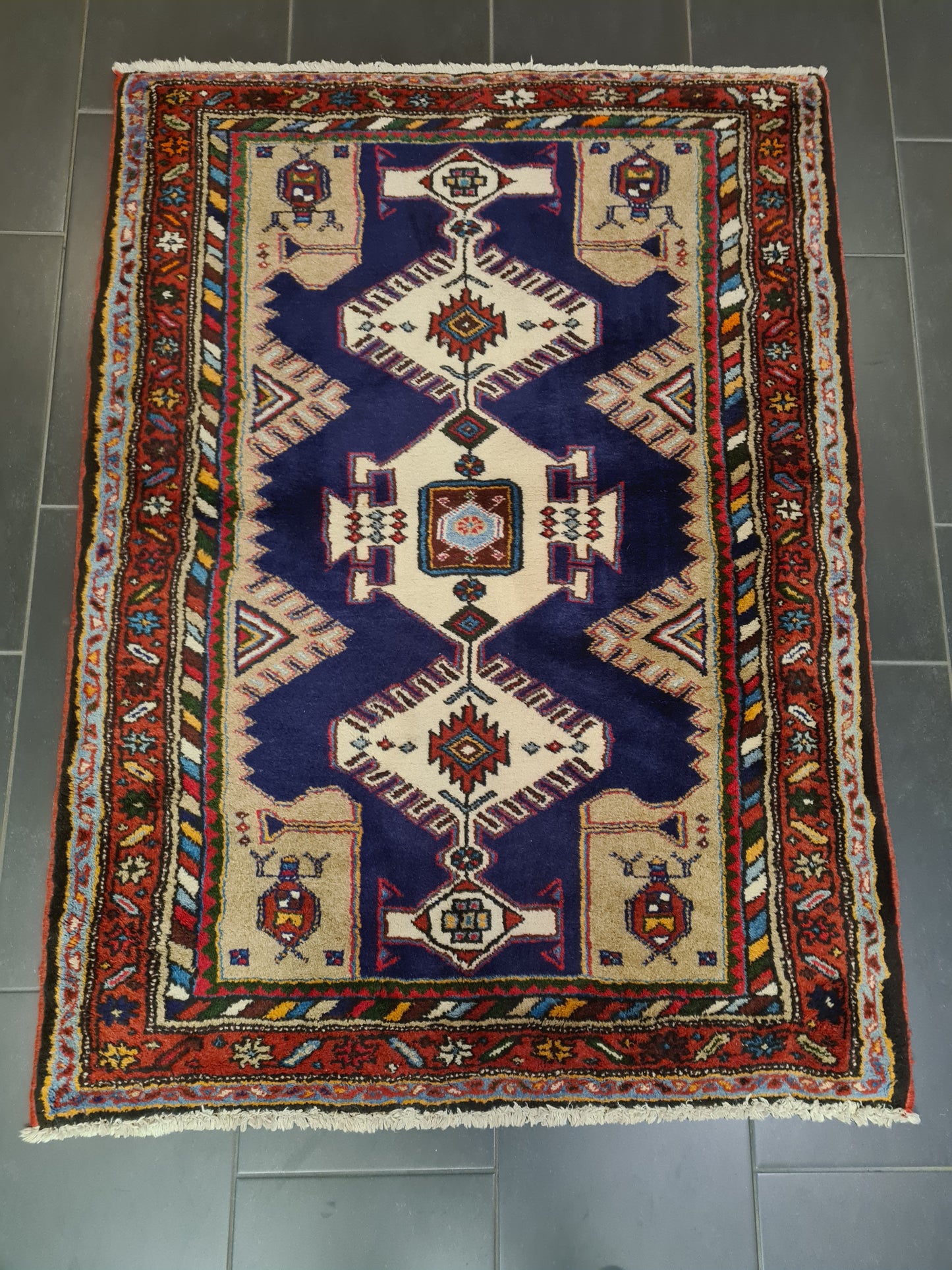 Perserteppich Orientteppich Handgeknüpfter Teppich Malaya antik 144x105cm