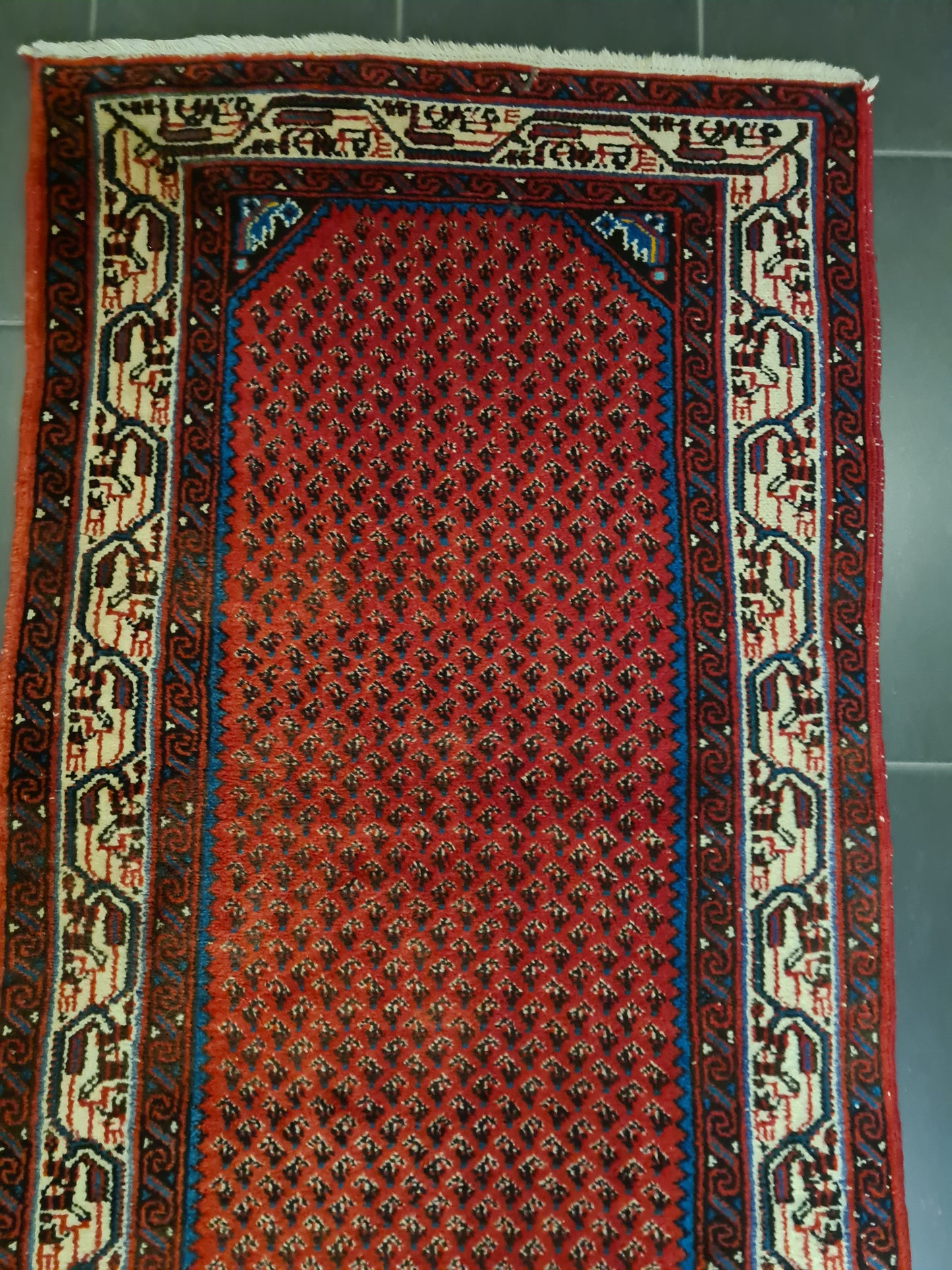 Perserteppich Orientteppich Handgeknüpfter Teppich Sarough Läufer 257x83cm