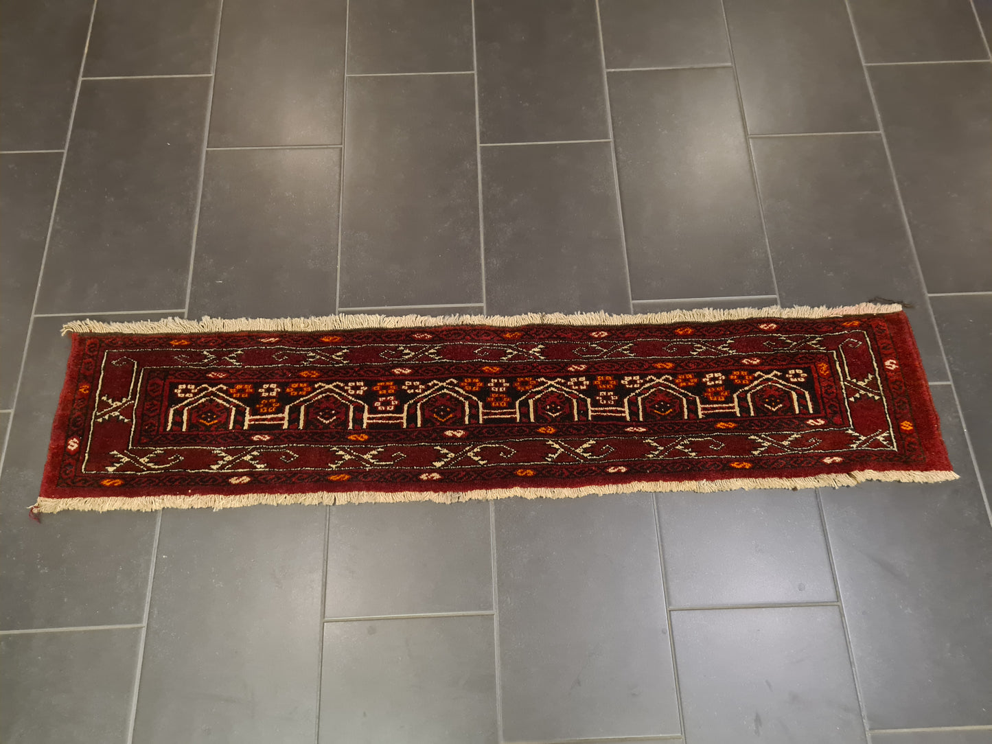 Perserteppich Orientteppich Handgeknüpfter Teppich Turkman antik 170x40cm