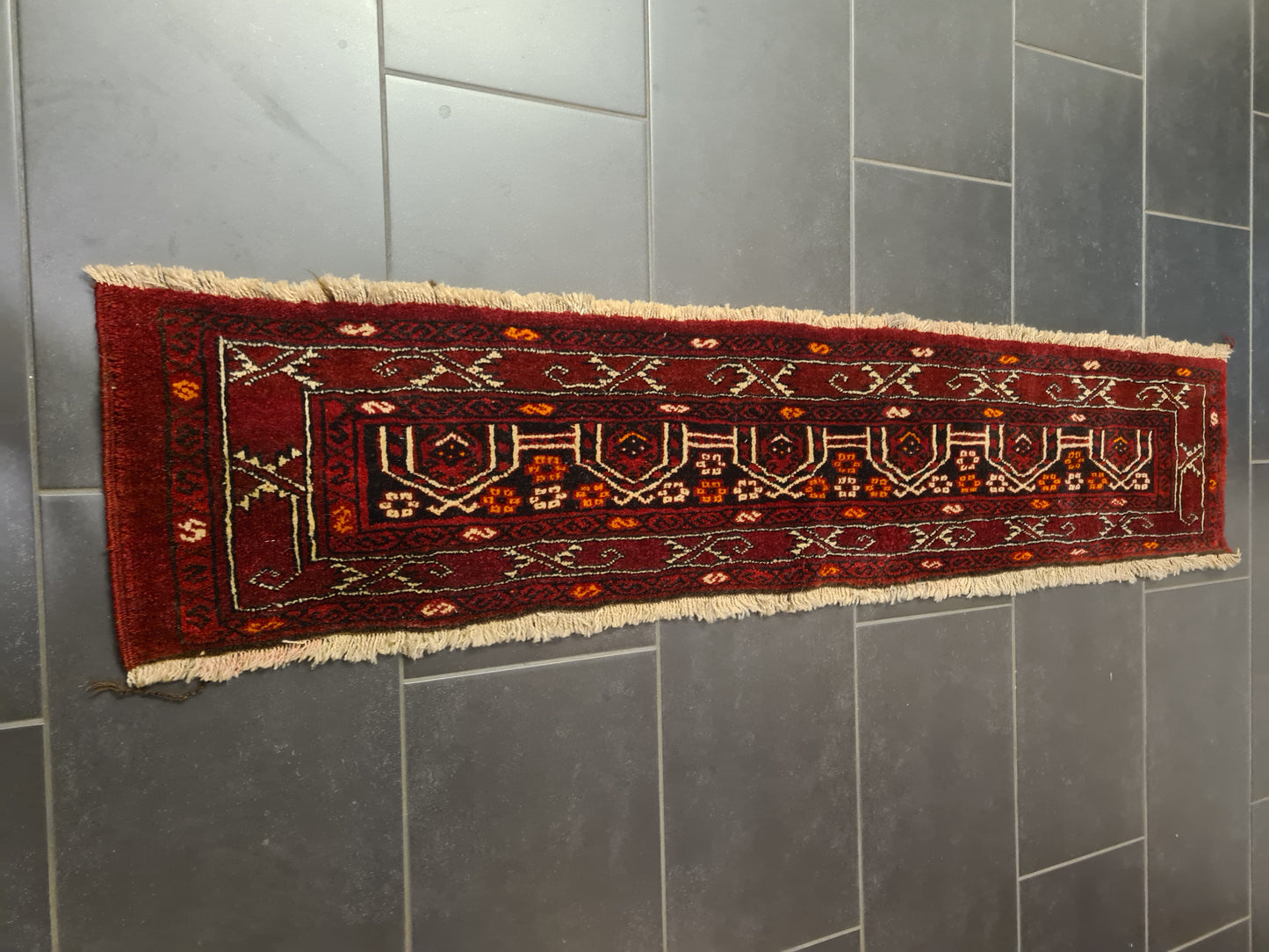 Perserteppich Orientteppich Handgeknüpfter Teppich Turkman antik 170x40cm