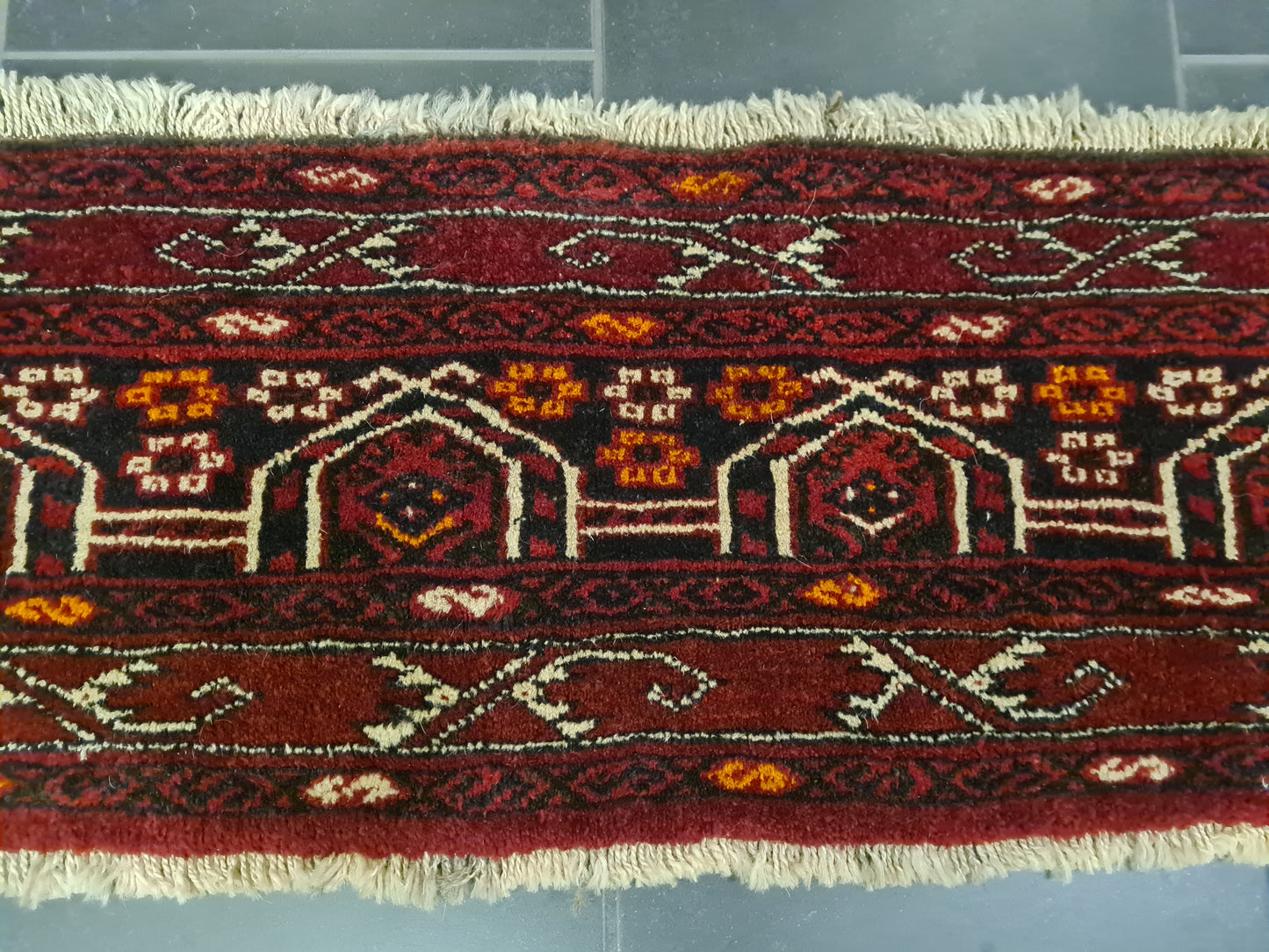 Perserteppich Orientteppich Handgeknüpfter Teppich Turkman antik 170x40cm