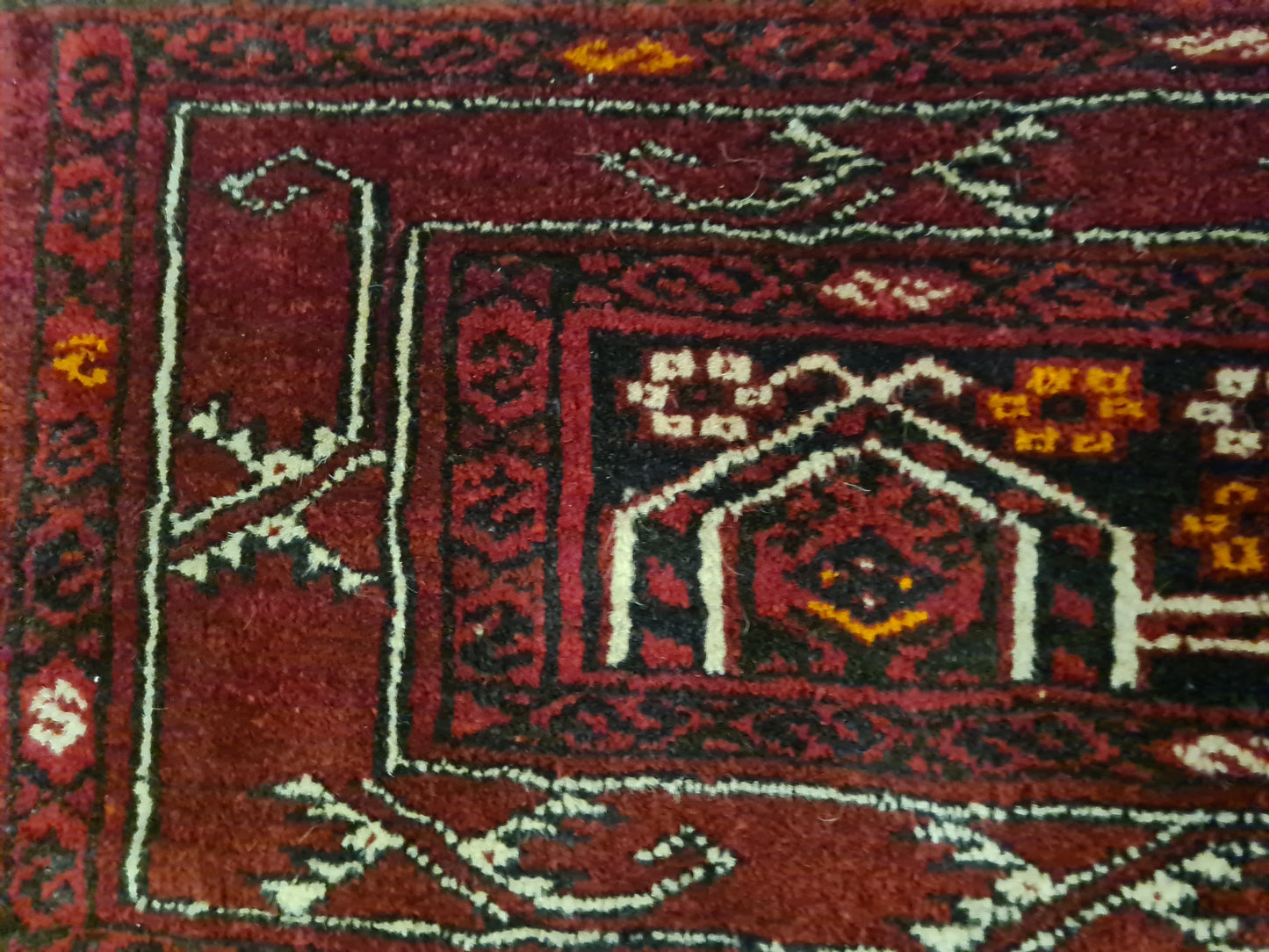 Perserteppich Orientteppich Handgeknüpfter Teppich Turkman antik 170x40cm