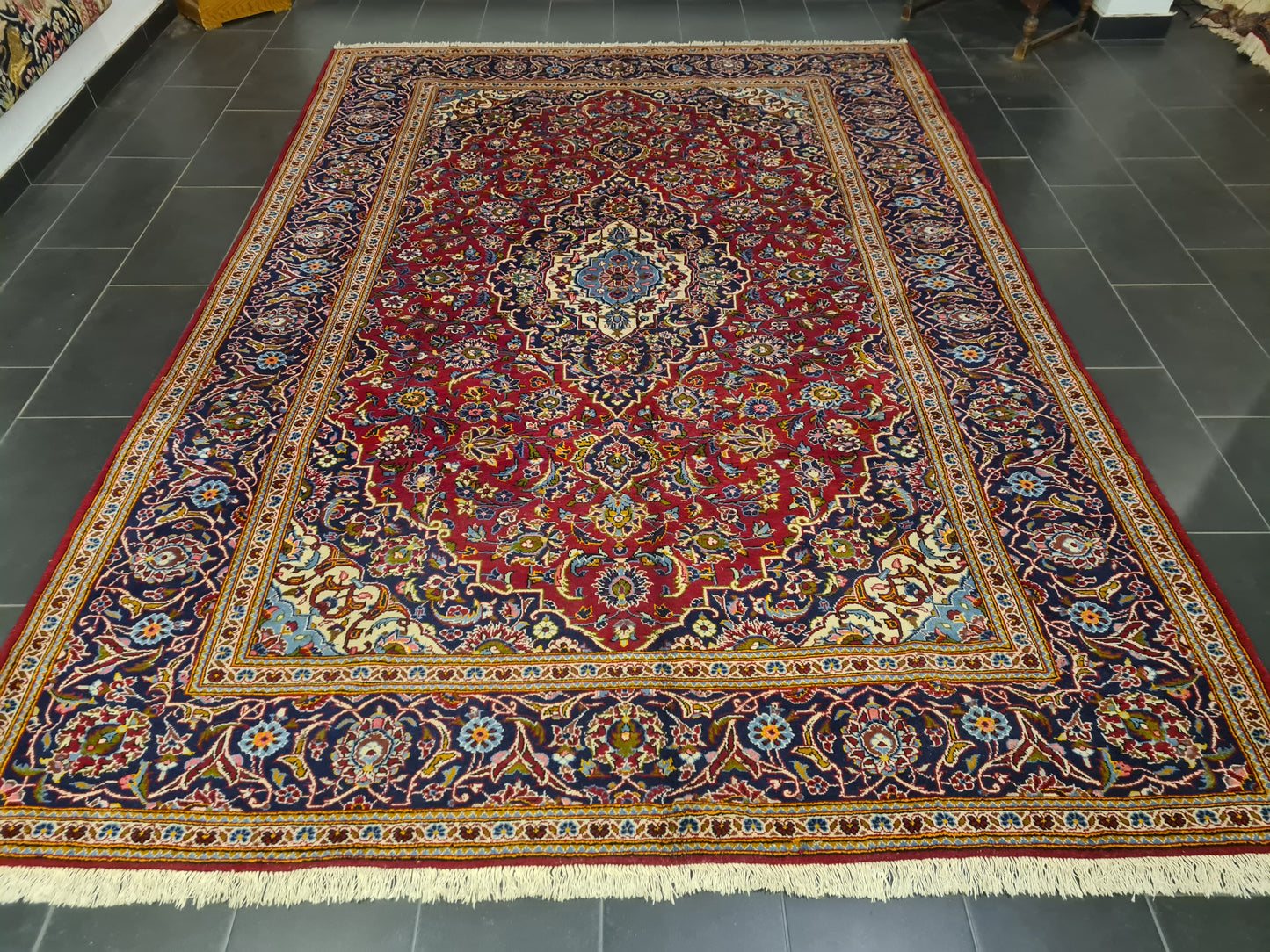 Perserteppich Orientteppich Handgeknüpfter Teppich Keshan Royal 358x254cm