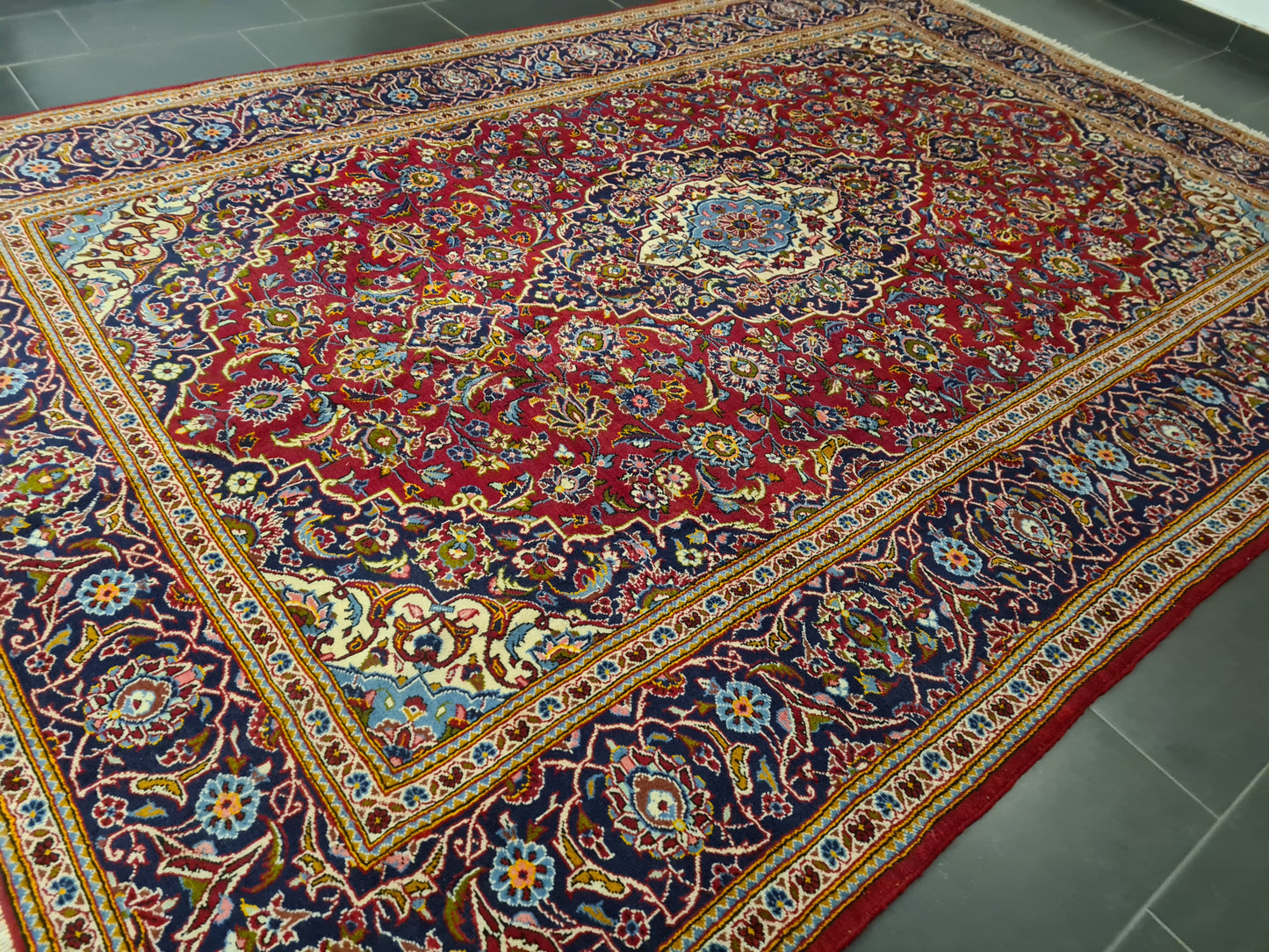 Perserteppich Orientteppich Handgeknüpfter Teppich Keshan Royal 358x254cm