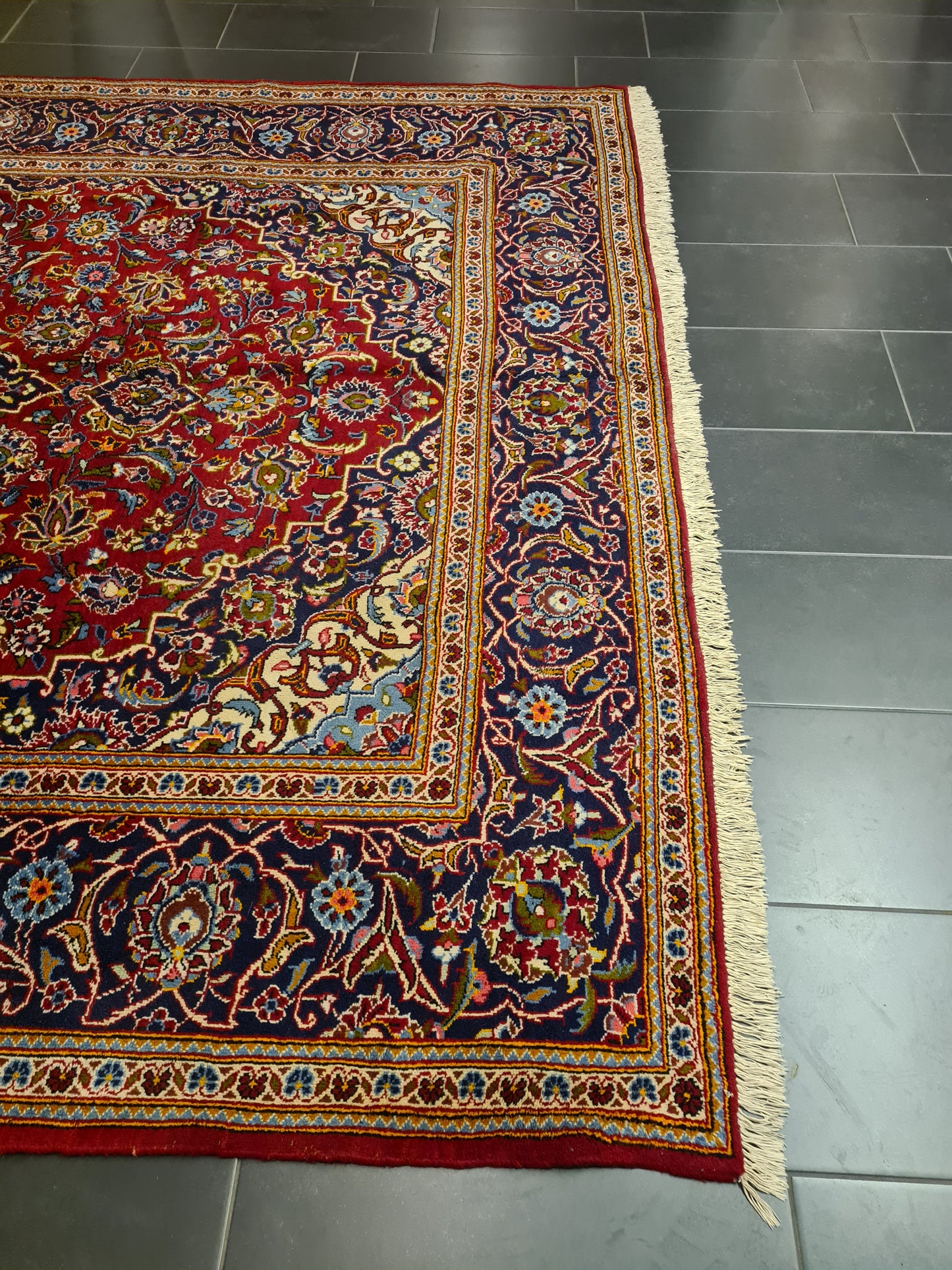 Perserteppich Orientteppich Handgeknüpfter Teppich Keshan Royal 358x254cm