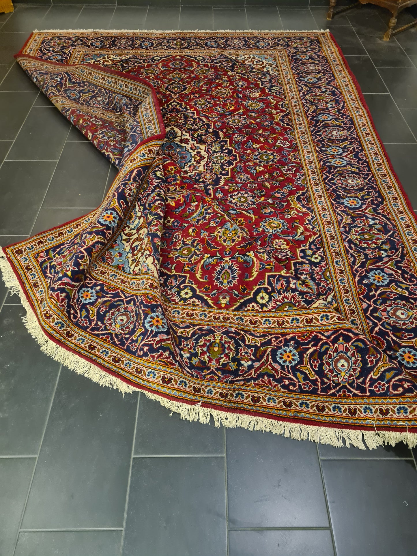 Perserteppich Orientteppich Handgeknüpfter Teppich Keshan Royal 358x254cm