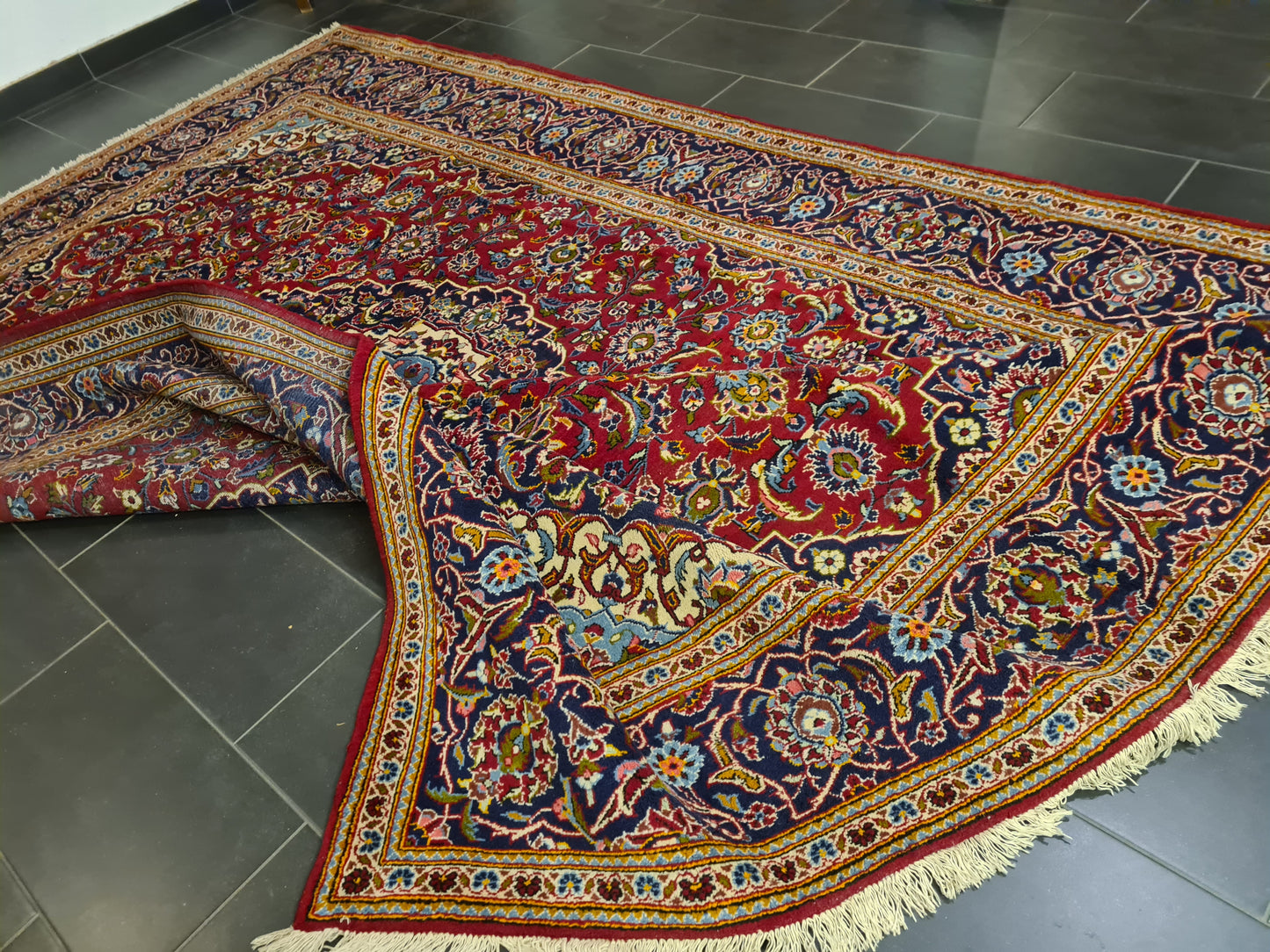 Perserteppich Orientteppich Handgeknüpfter Teppich Keshan Royal 358x254cm