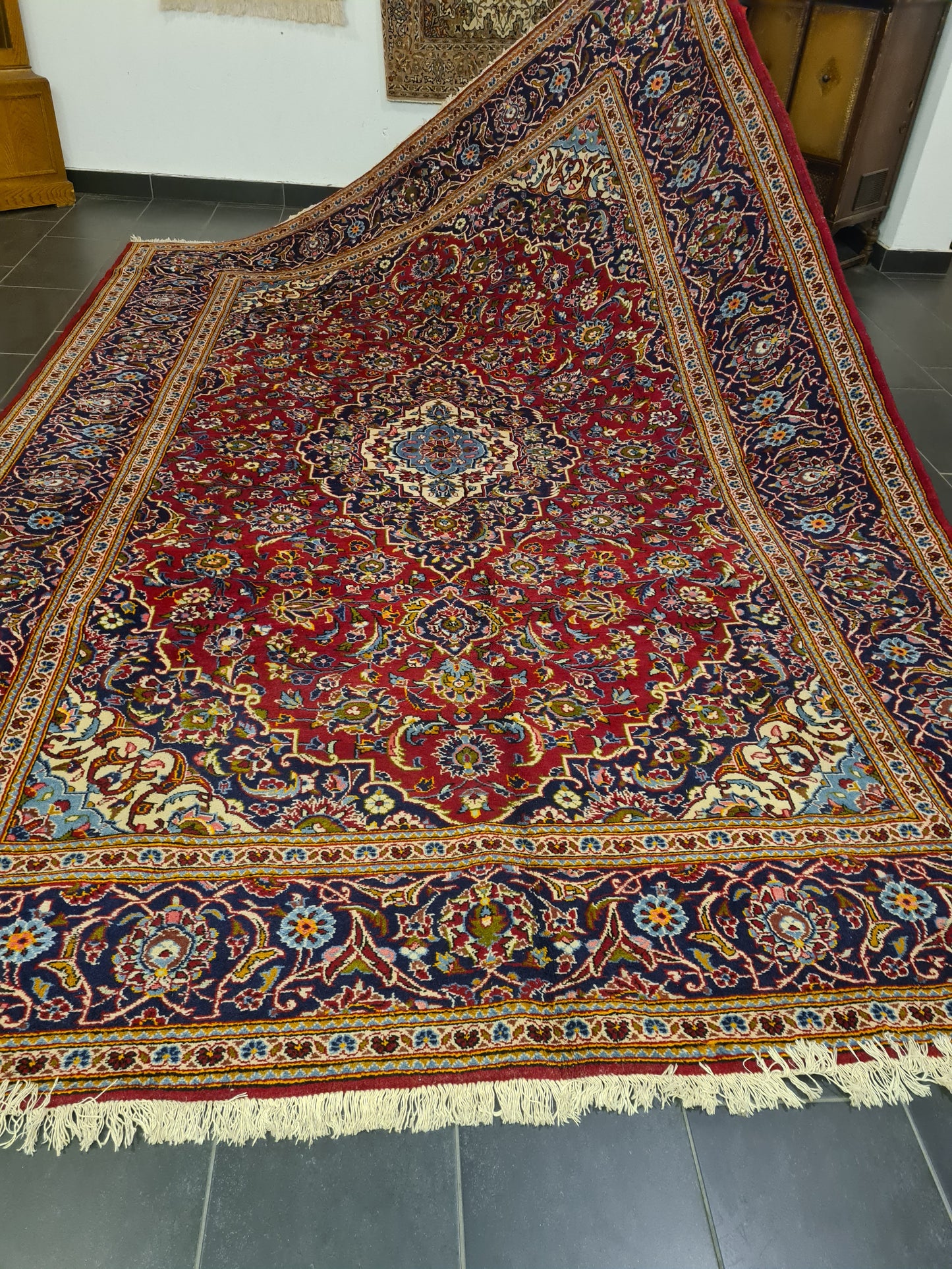 Perserteppich Orientteppich Handgeknüpfter Teppich Keshan Royal 358x254cm