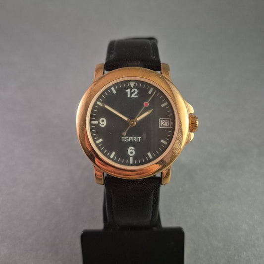 Klassische Esprit Herrenarmbanduhr – Eleganz in Roségold und Schwarz