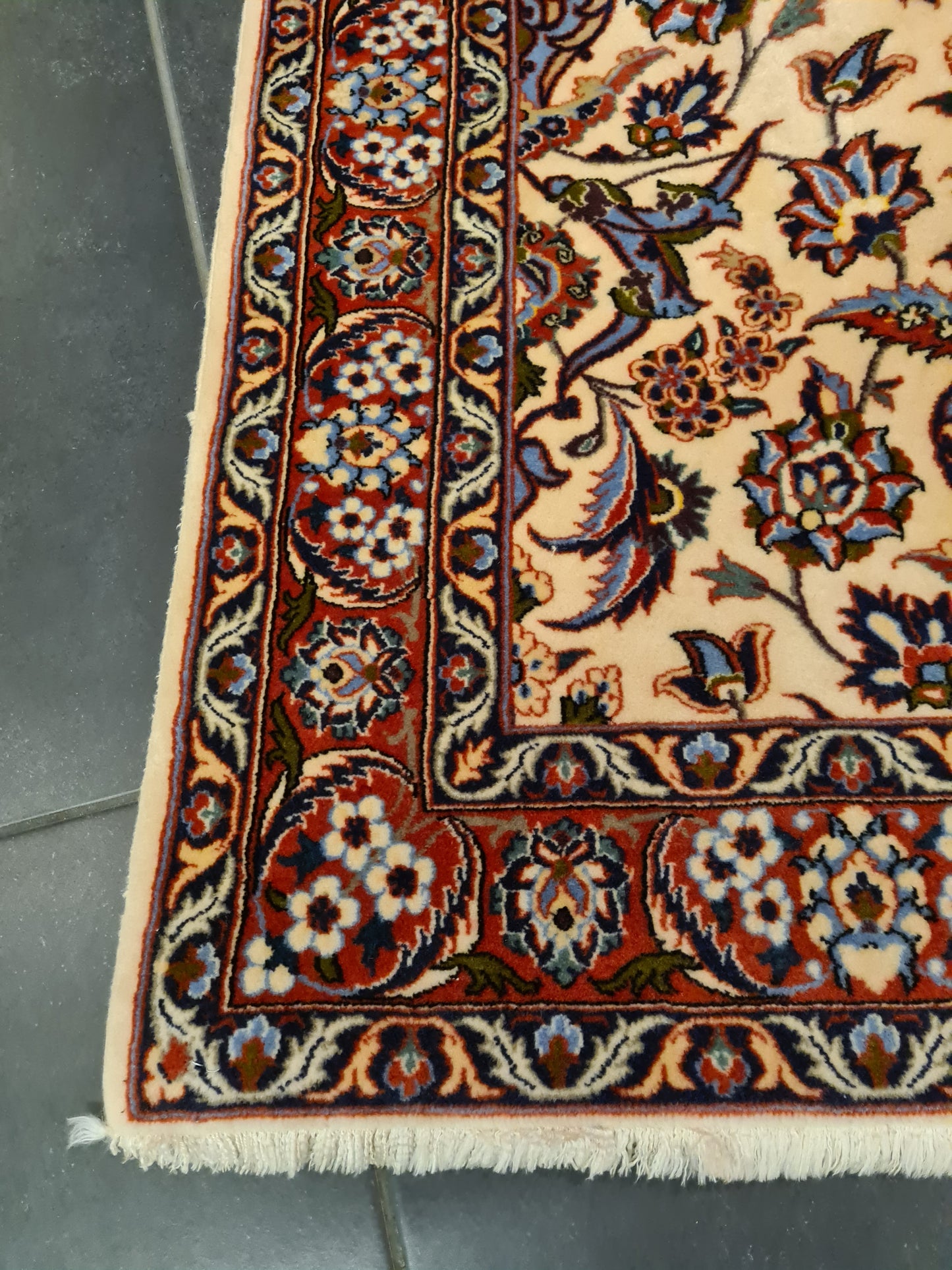 Perserteppich Orientteppich Handgeknüpfter Teppich Isfahan Läufer Seide 400x80cm