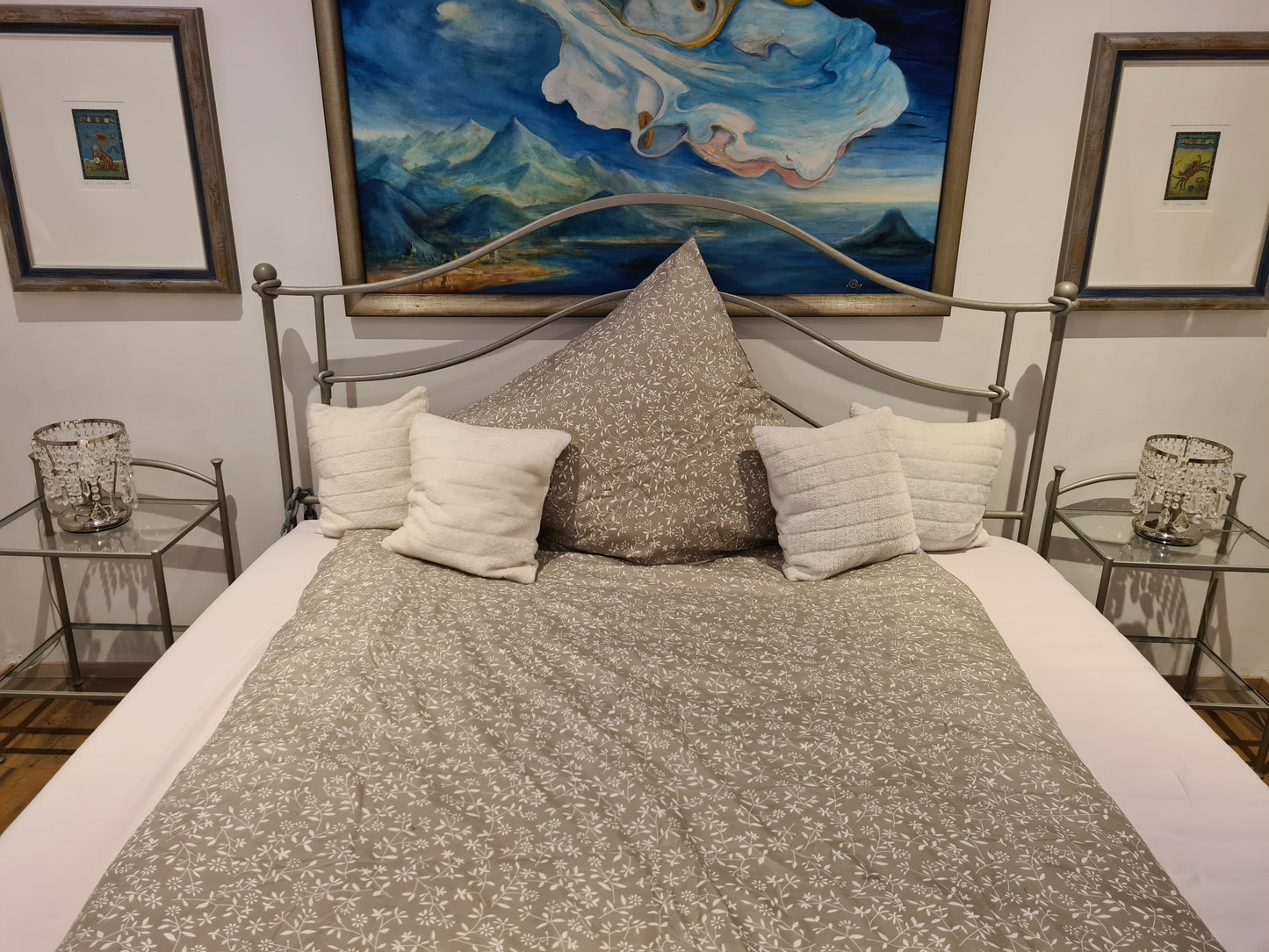 Elegantes Tischlampen-Set 2 Stück Kristall Silber Modern 22cm