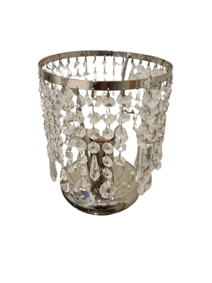 Elegantes Tischlampen-Set 2 Stück Kristall Silber Modern 22cm