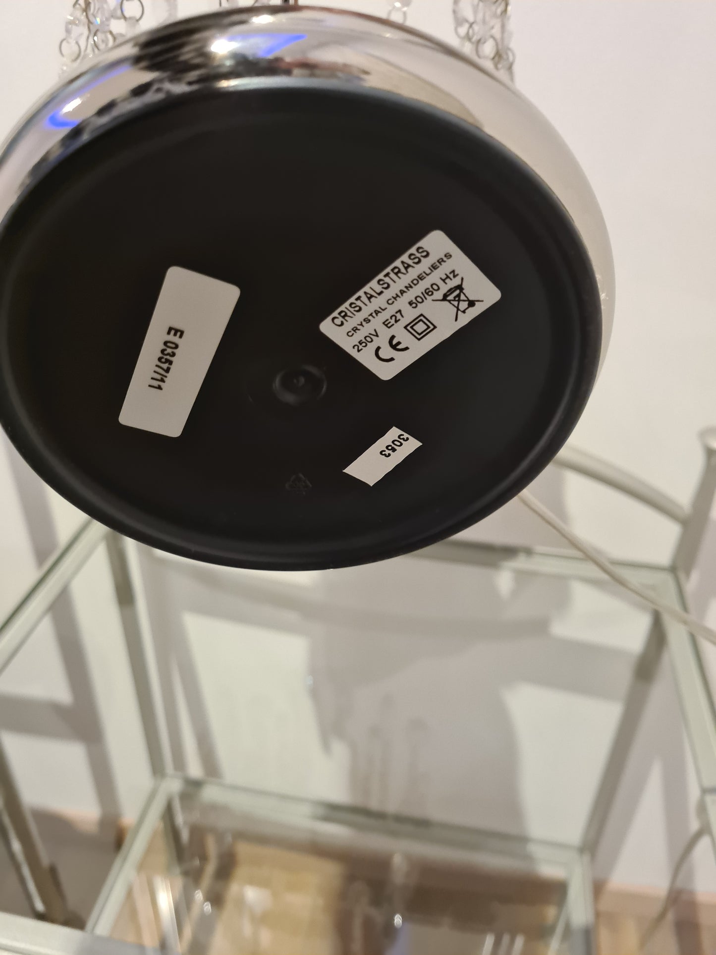 Elegantes Tischlampen-Set 2 Stück Kristall Silber Modern 22cm