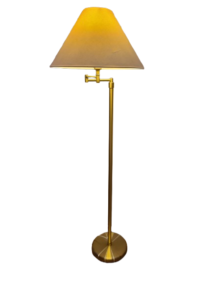Elegante Art-Déco-Stehlampe – Gelenklampe mit Schirm Messing