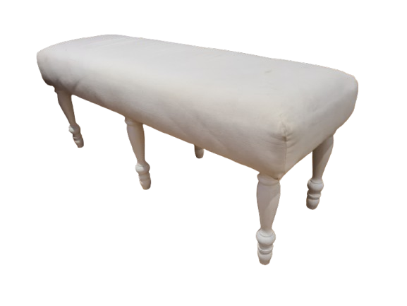 Moderne Sitzbank aus Holz Betthocker Weiss