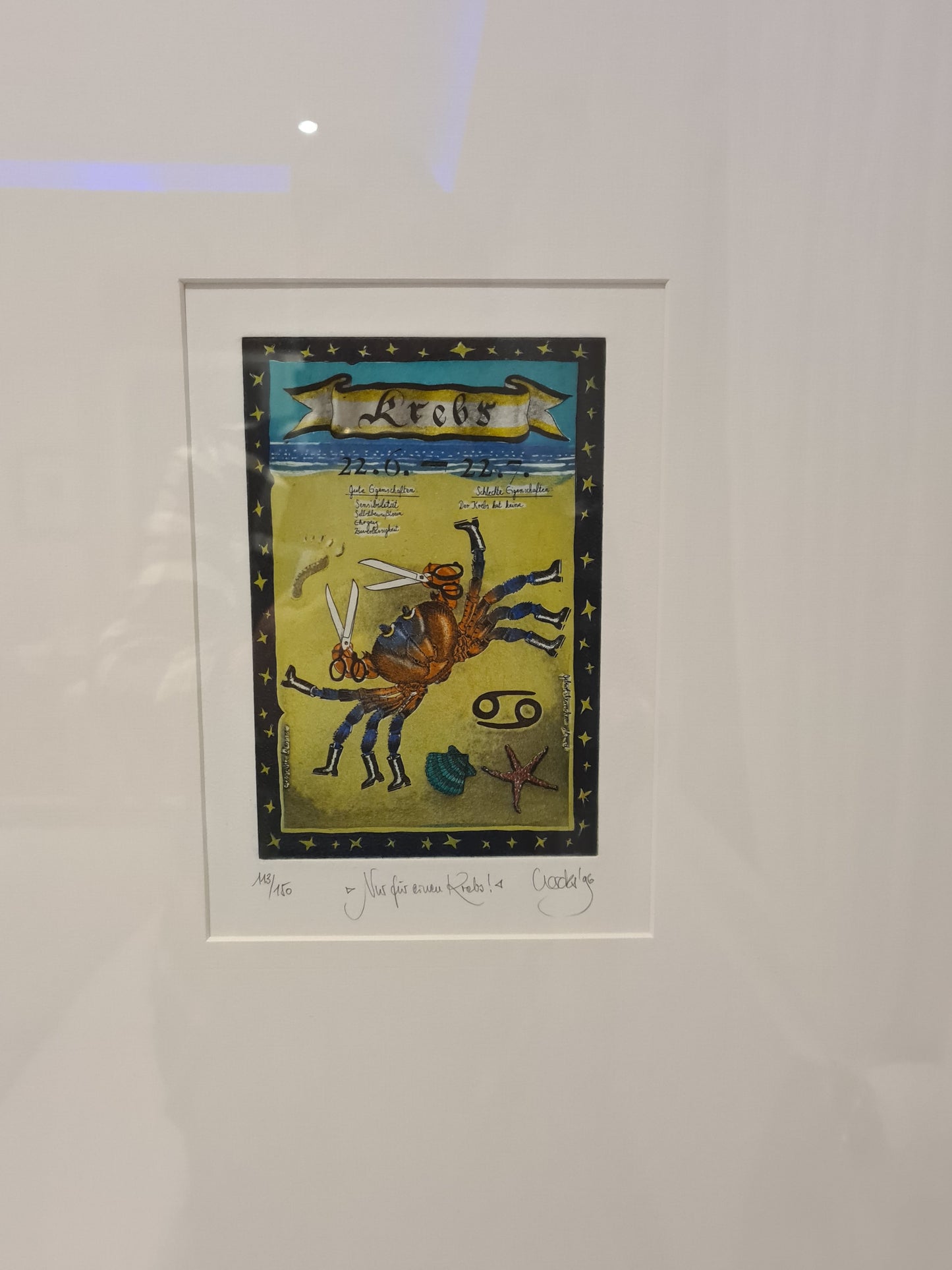 Original Grafik – Rainer Hercks: „Krebs“ aus der Serie Sternzeichen