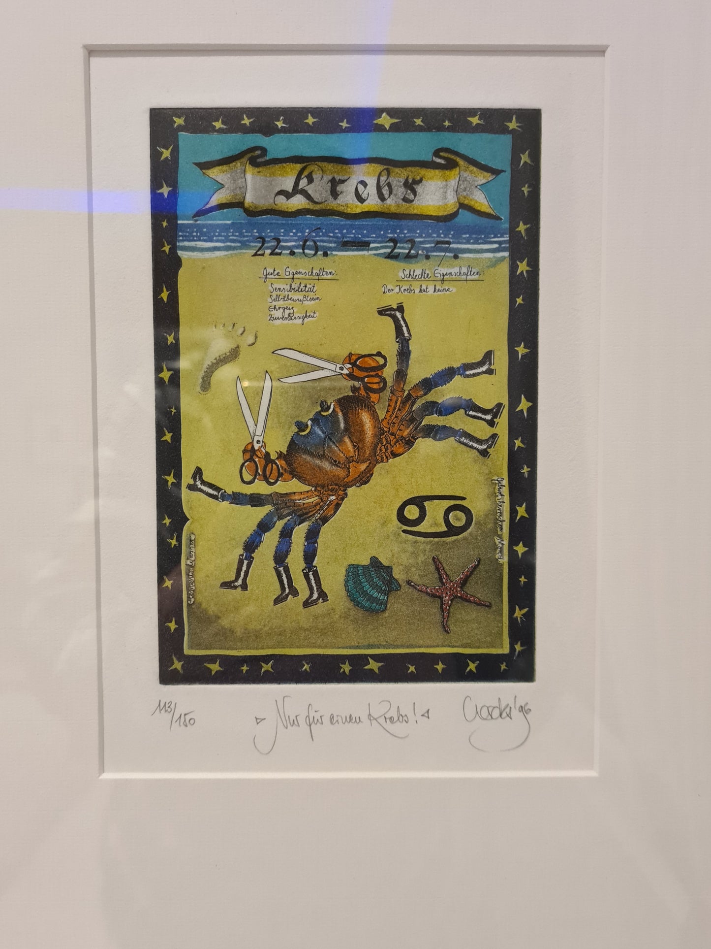 Original Grafik – Rainer Hercks: „Krebs“ aus der Serie Sternzeichen