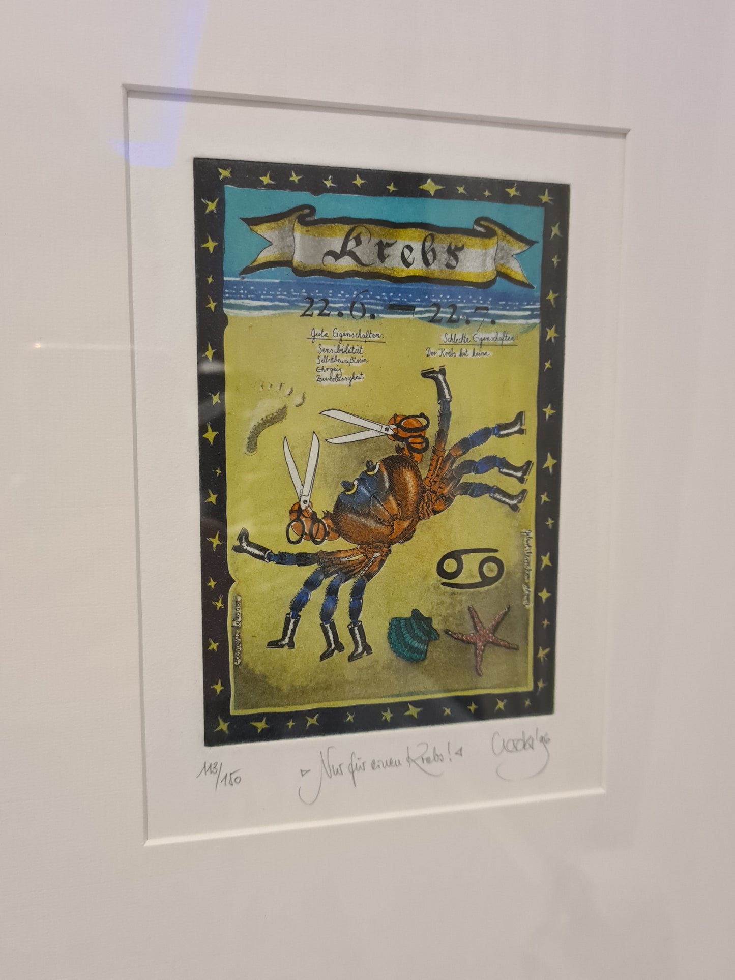 Original Grafik – Rainer Hercks: „Krebs“ aus der Serie Sternzeichen