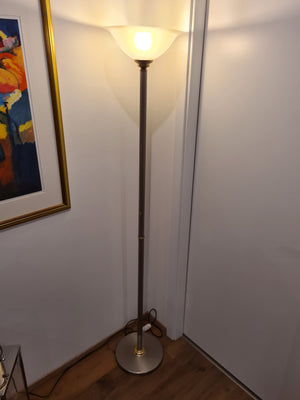 Stillvolle Stehlampe Silber Glasschirm Dimmbar 180cm