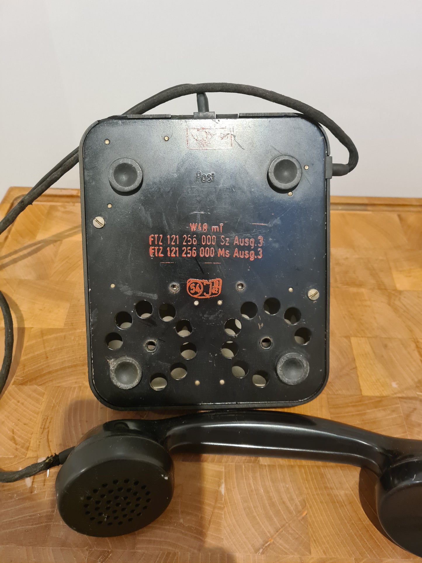 W48 m T Telefon KRONE analoger Fernsprecher vintage Bakelit schwarz