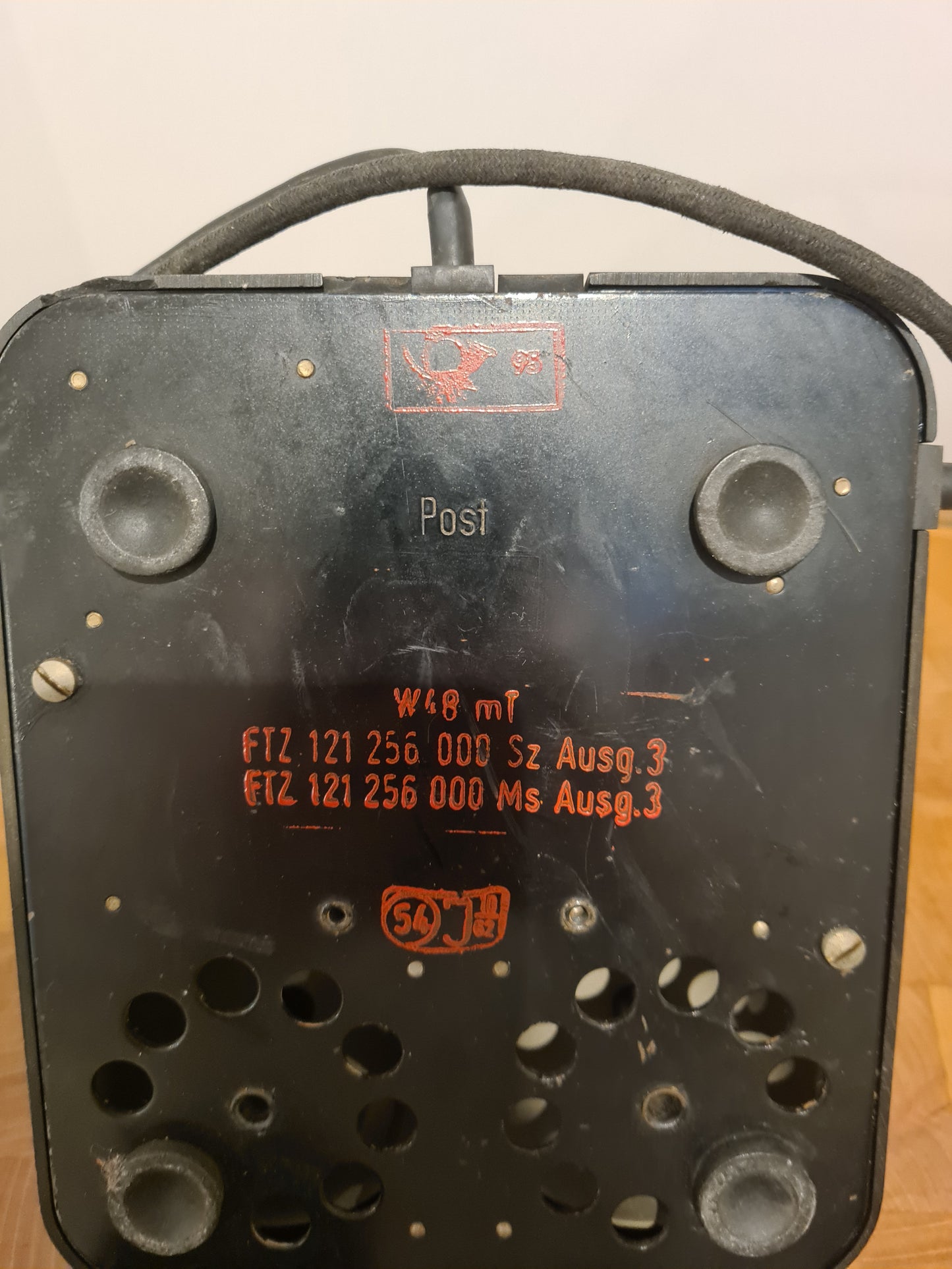 W48 m T Telefon KRONE analoger Fernsprecher vintage Bakelit schwarz