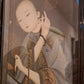 Antikes chinesisches Export Reverse Gemälde auf Glas Eine Dame 52x28cm