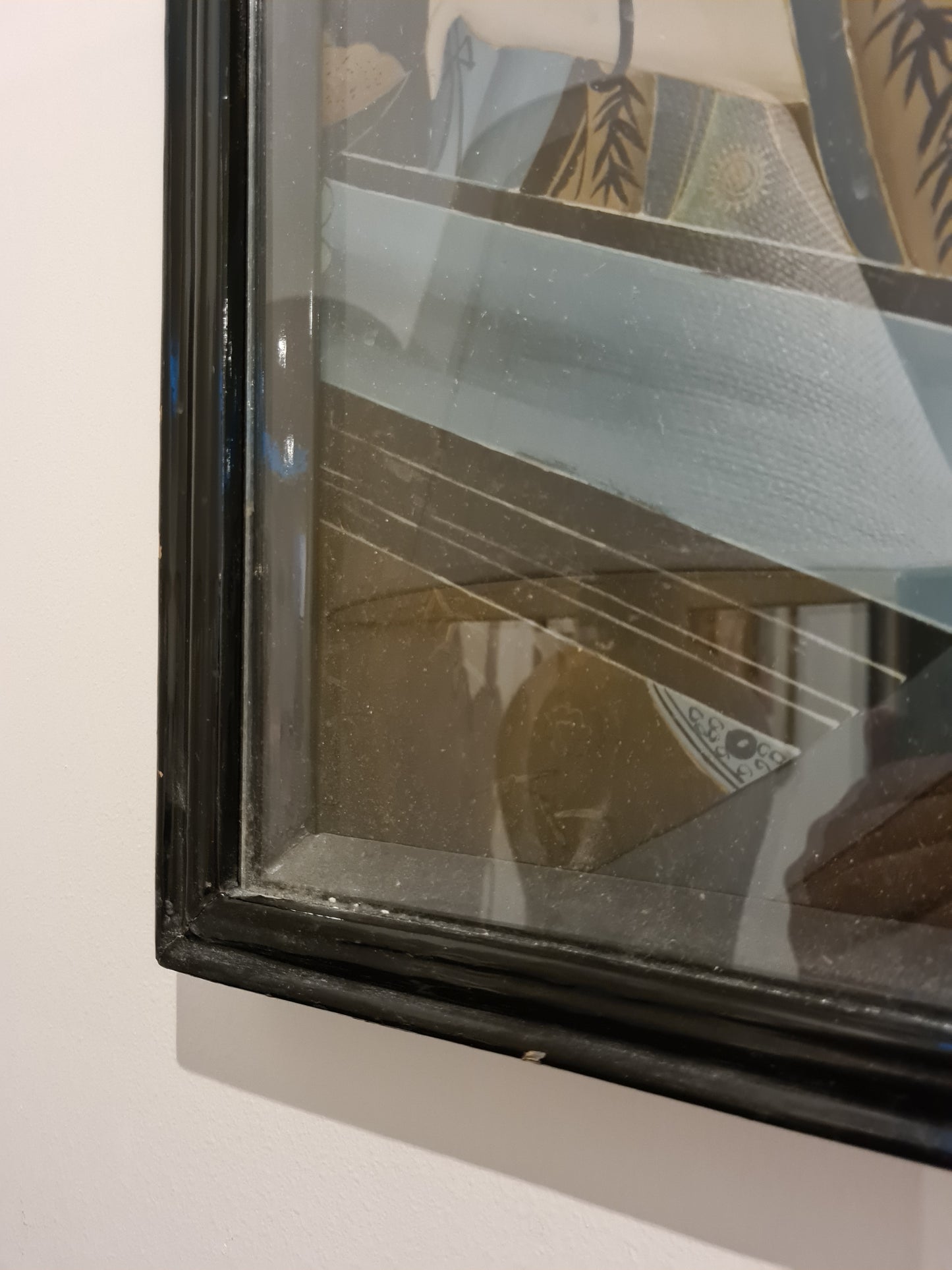 Antikes chinesisches Export Reverse Gemälde auf Glas Eine Dame 52x28cm