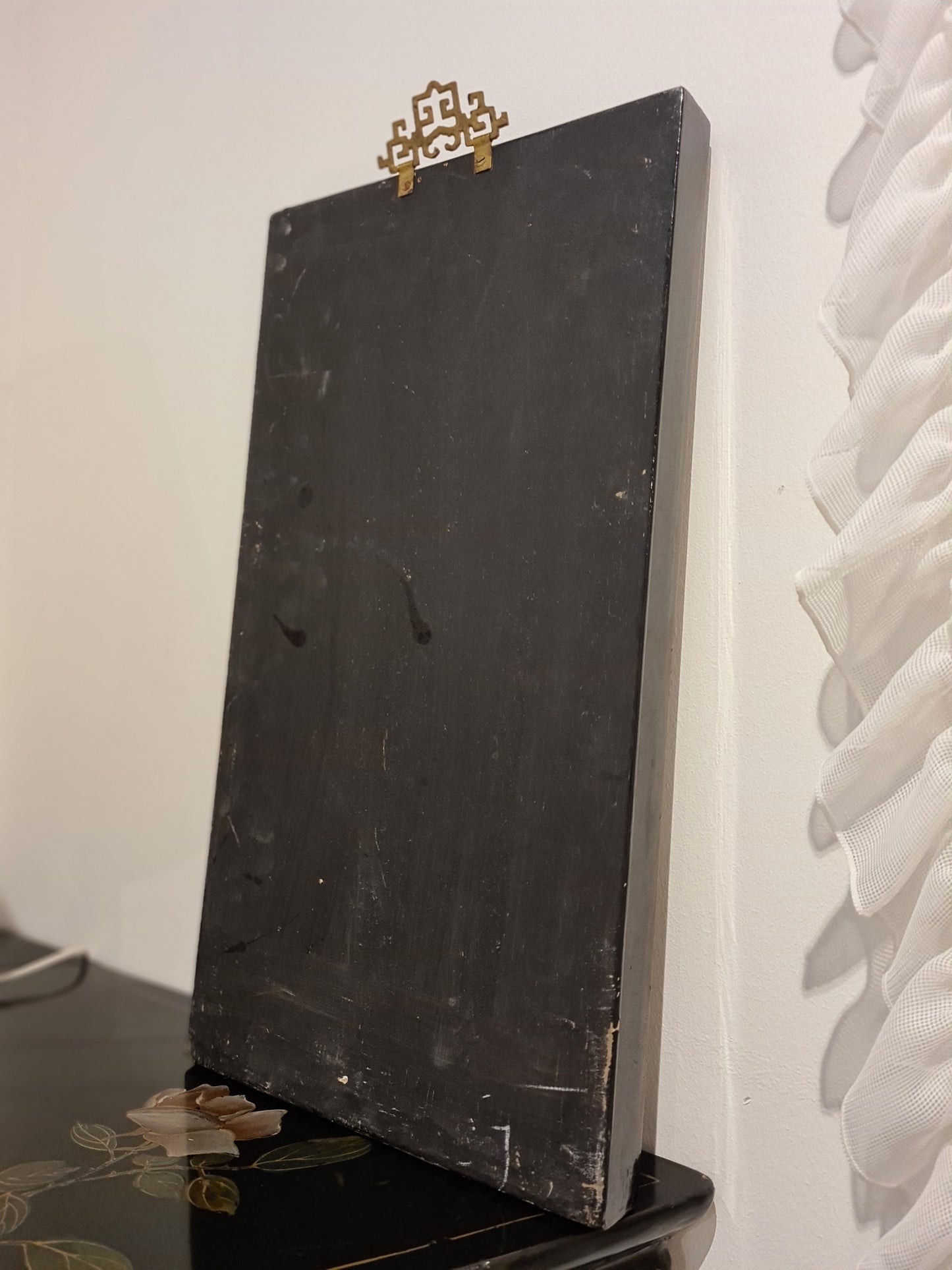 Antikes chinesisches Export Reverse Gemälde auf Glas Eine Dame 52x28cm