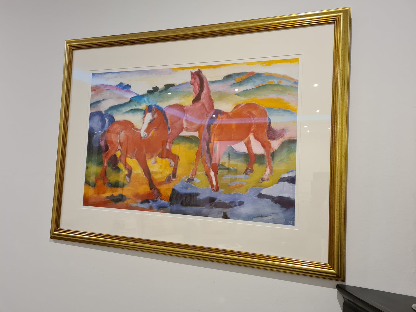 Der Turm der blauen Pferde 1913 Franz Marc Gemälde Reproduktion 80x60cm